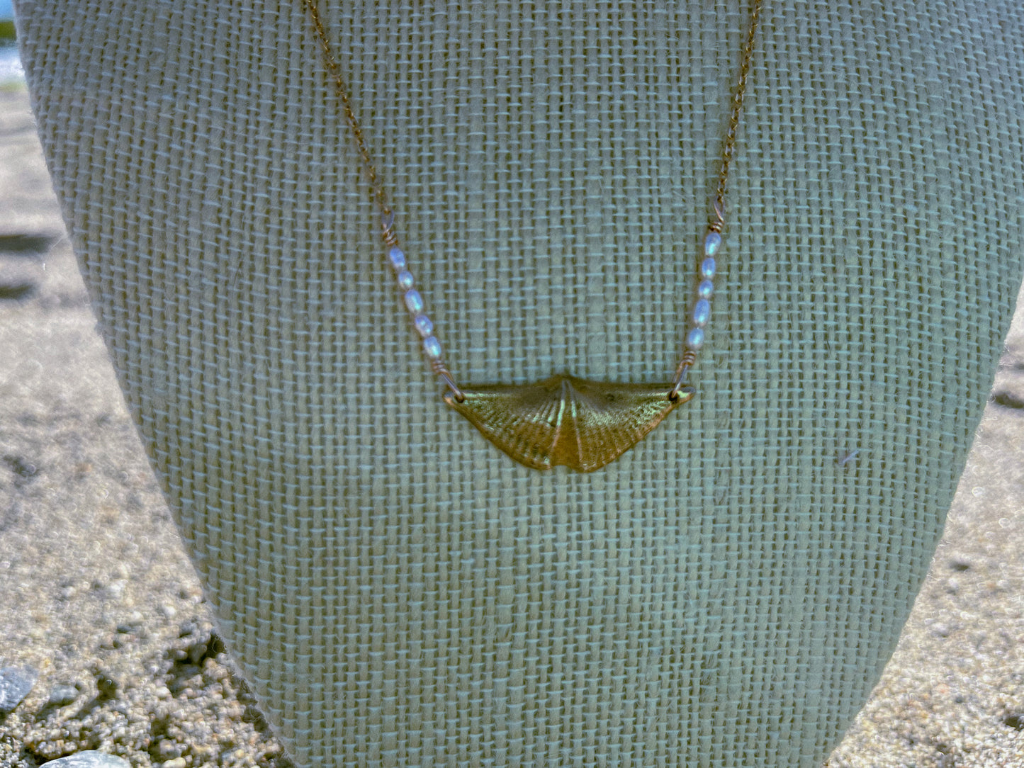 Sparrow & Lilly Butterfly Stone Necklace π¦ large - Bronze
