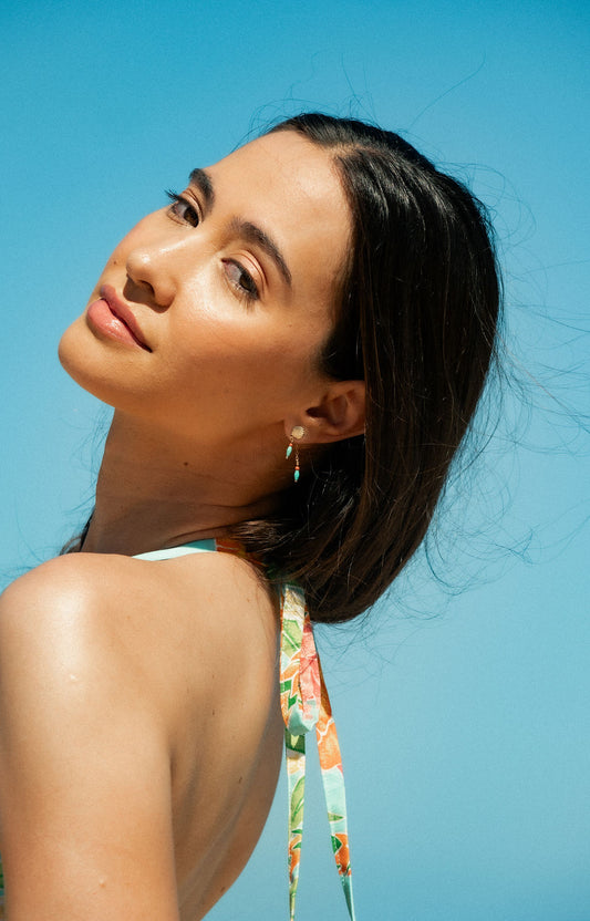 Sparrow & Lilly Tahiti Earrings - Turquoise and Coral