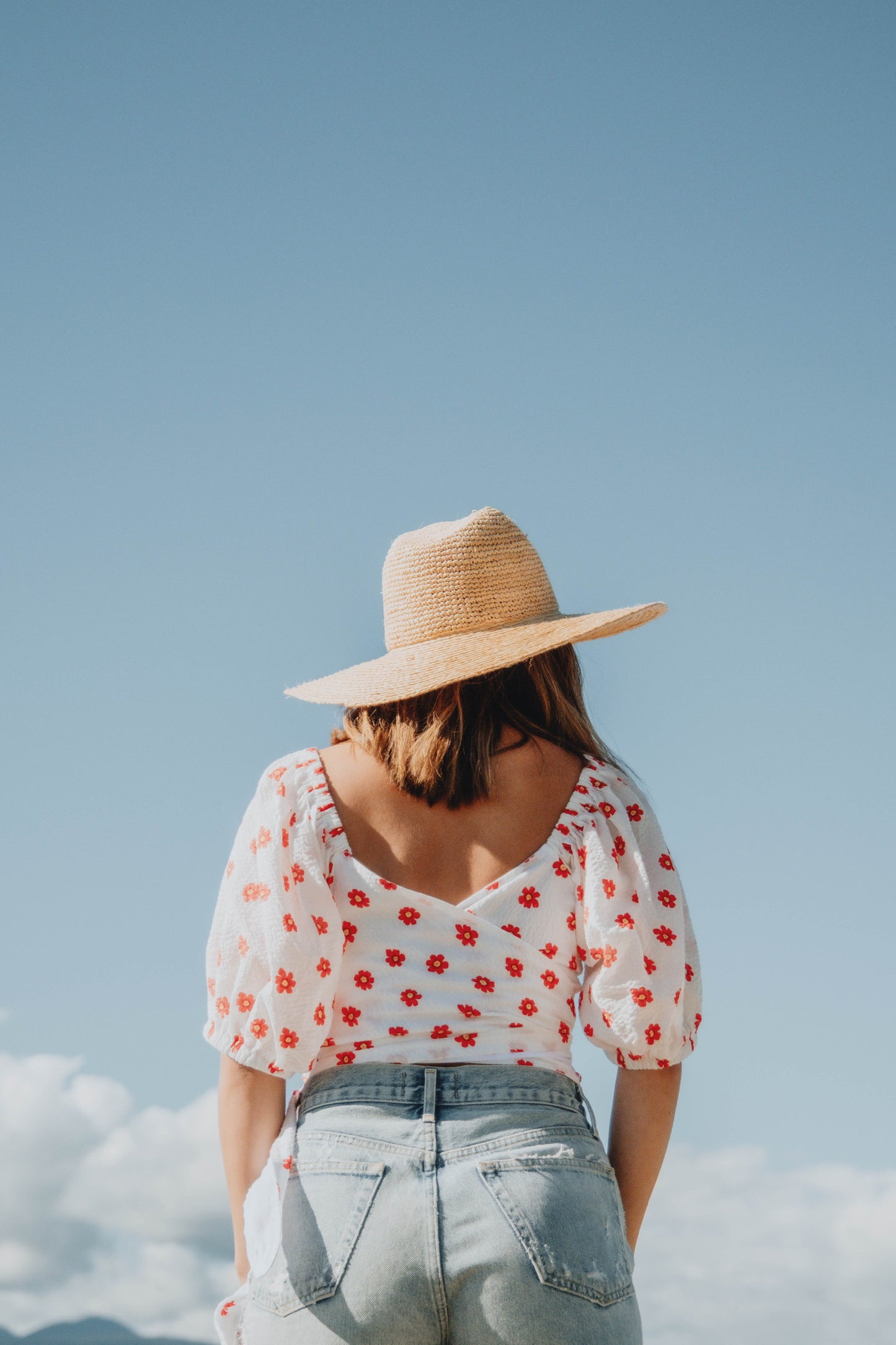Sparrow & Lilly Floral Square Neck Puff Sleeve Blouse