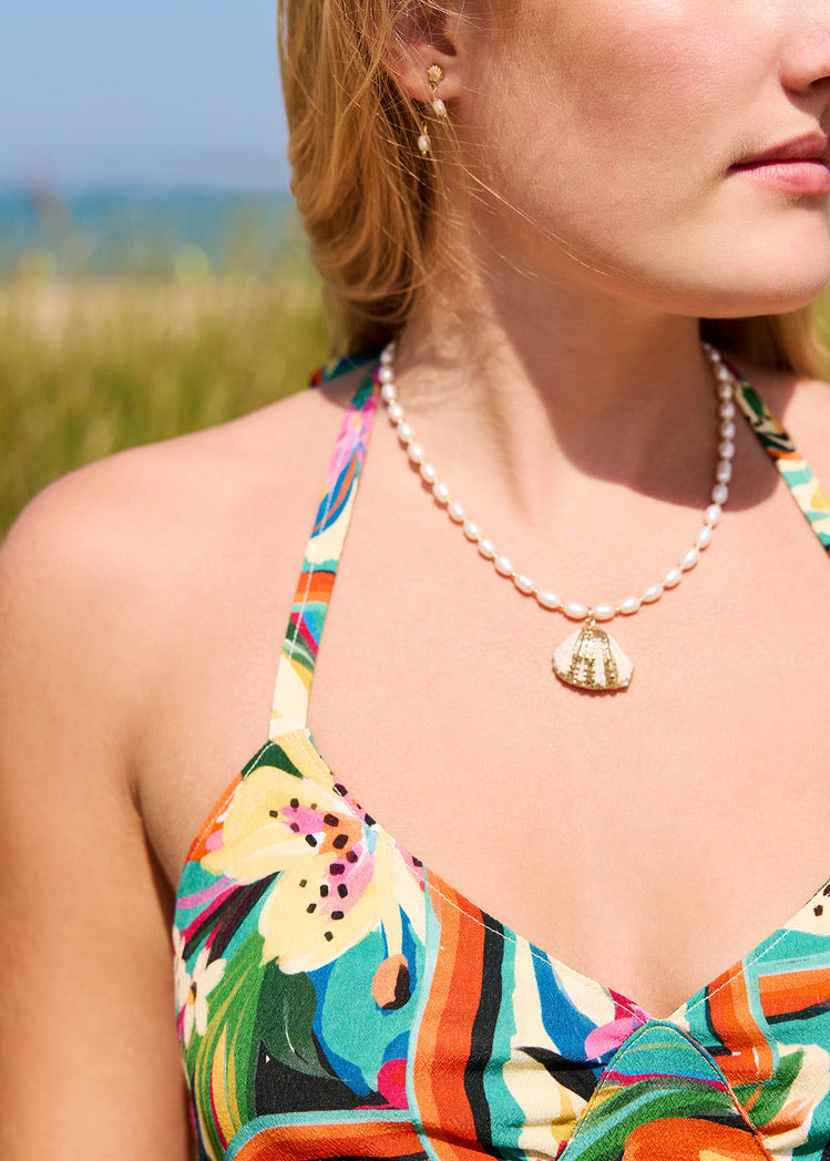 Sparrow & Lilly Pearl Shell Icon Necklace