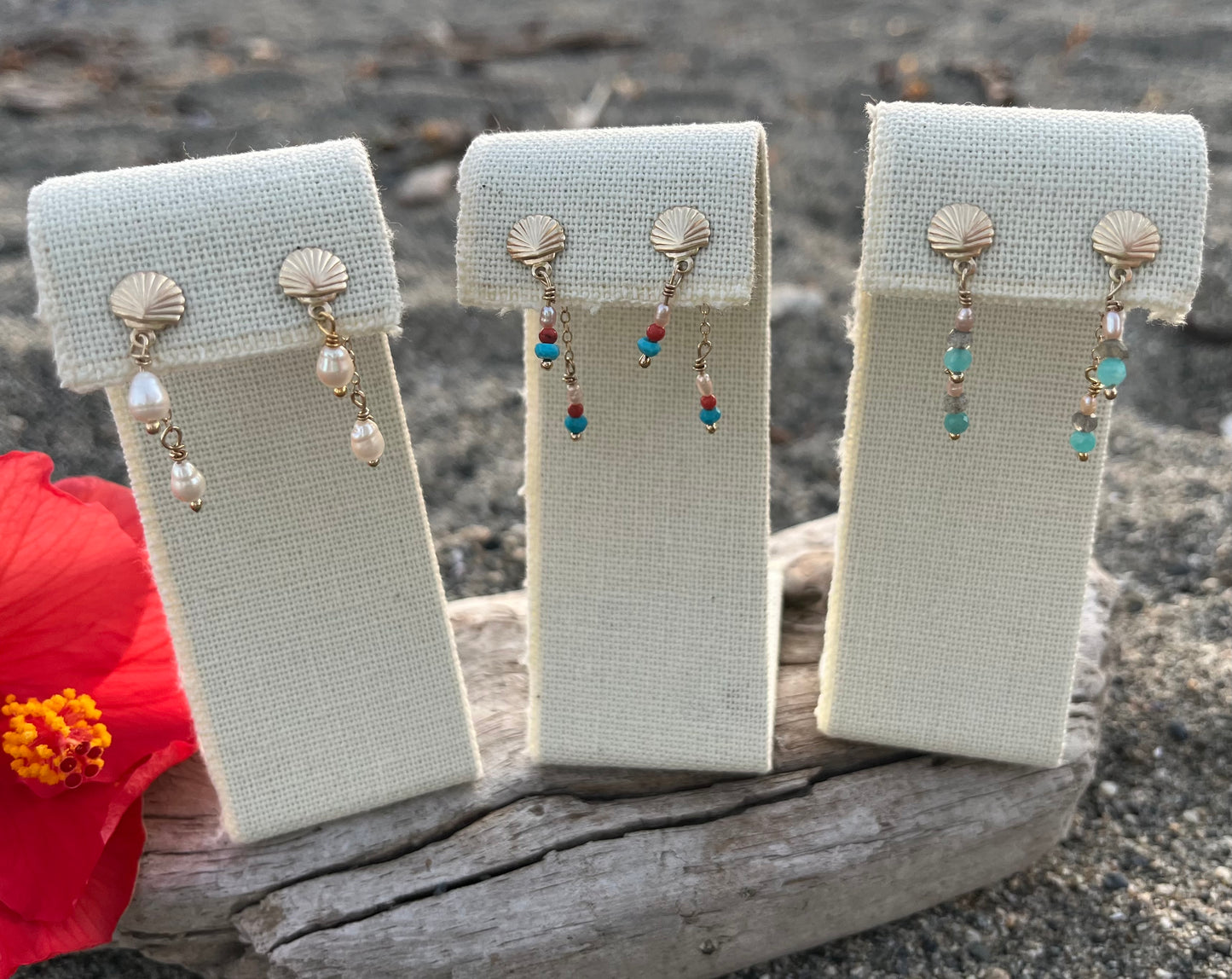 Sparrow & Lilly Tahiti Earrings - Amazonite and Labradorite