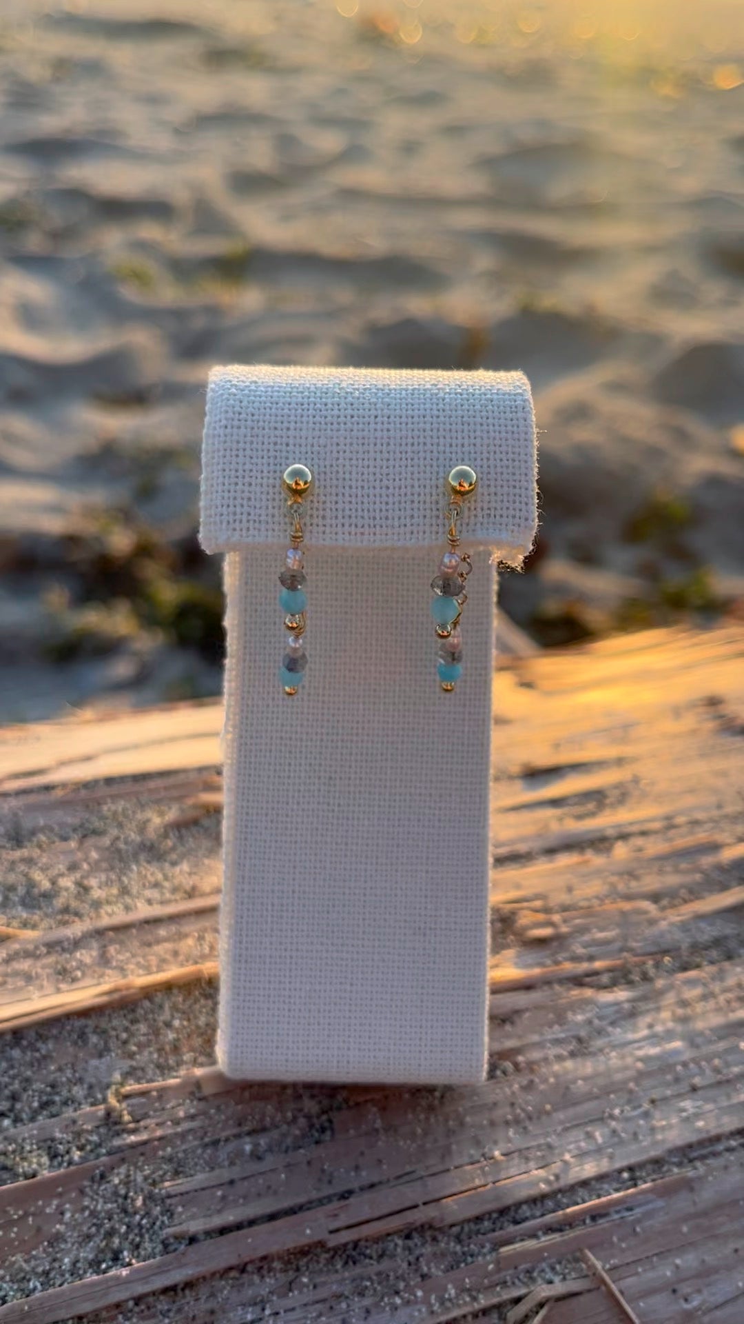 Sparrow & Lilly Tahiti Earrings - Amazonite and Labradorite