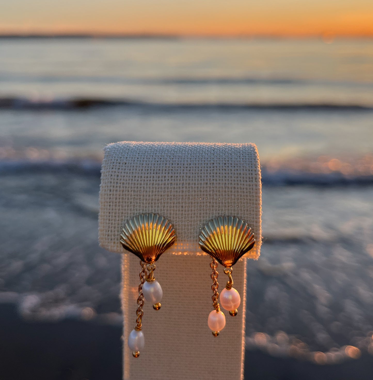 Pearls of Paradise Earrings- Shell Drop