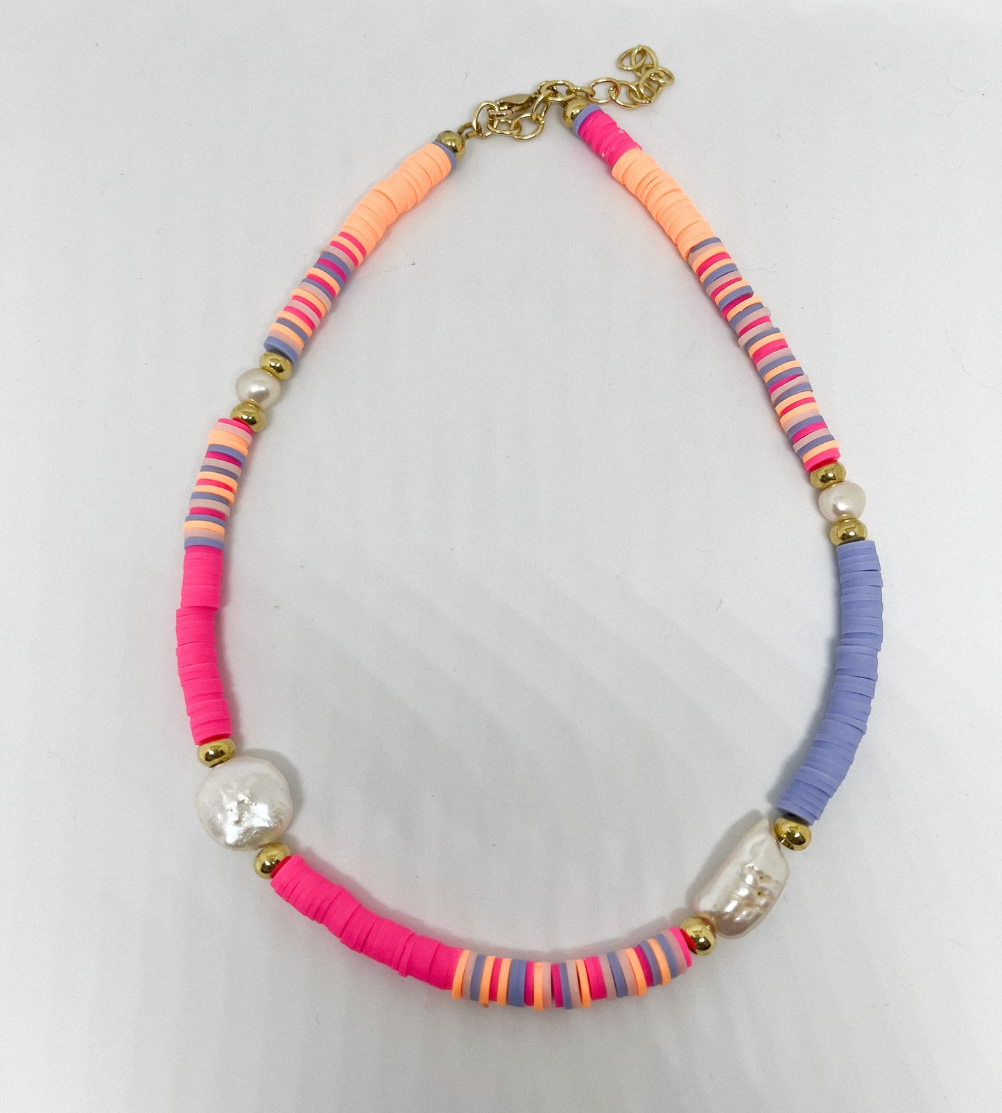 Sparrow & Lilly Summer Brights Pearl and Heshi Necklace - Periwinkle Skies 🌅