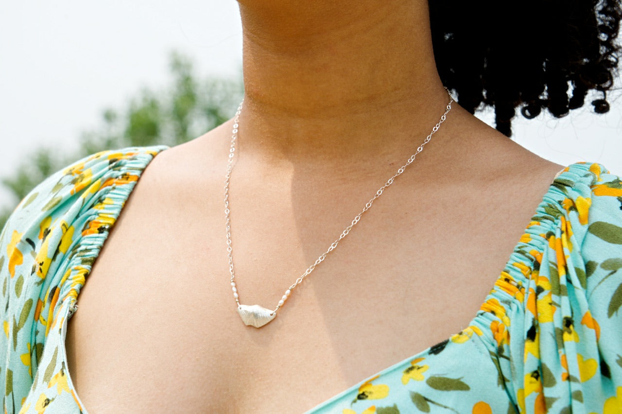 Sparrow & Lilly Butterfly Stone Necklace π¦ medium - Sterling Silver