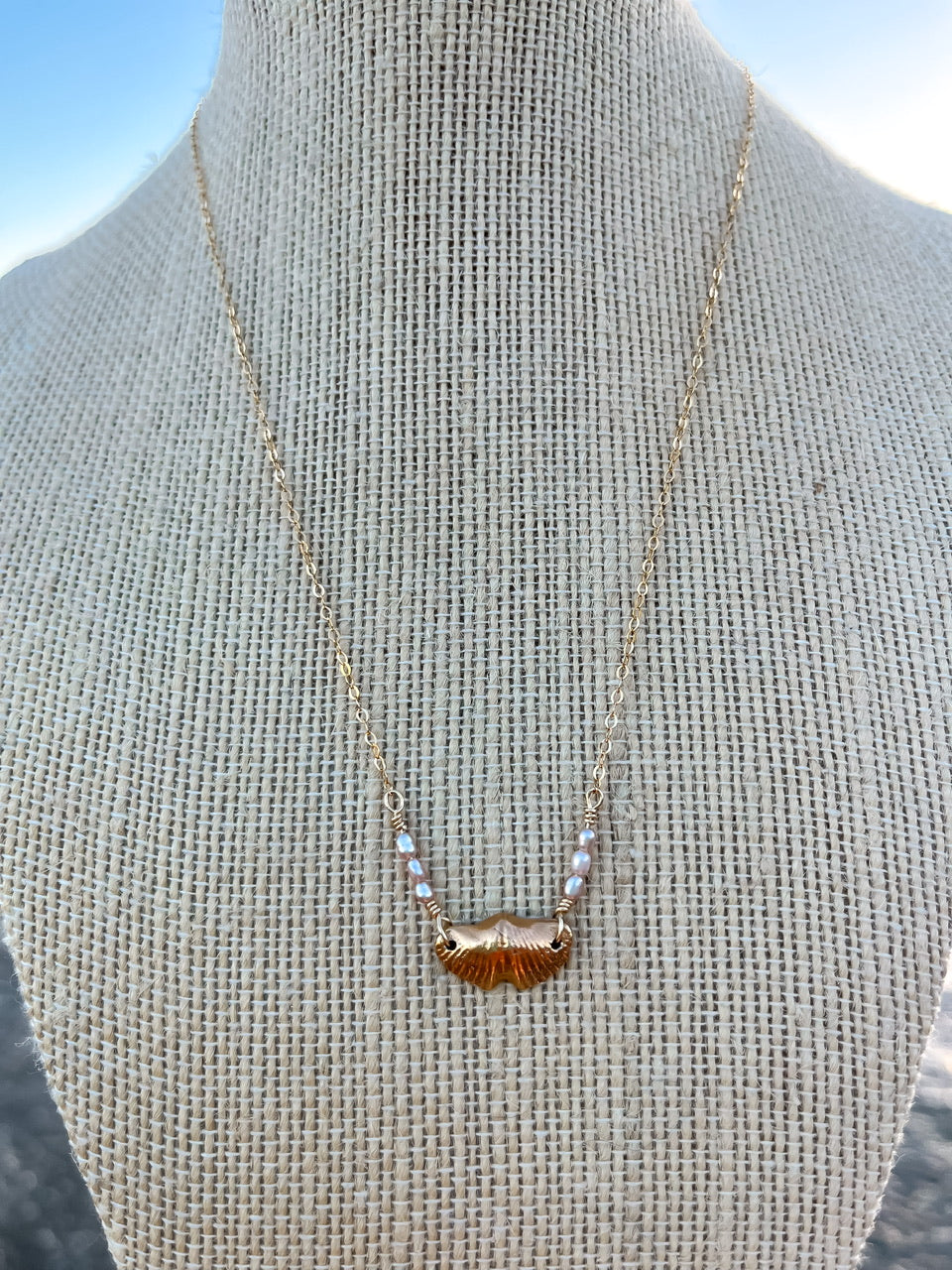 Sparrow & Lilly Butterfly Stone Necklace 🦋 small - 14K Gold Vermeil