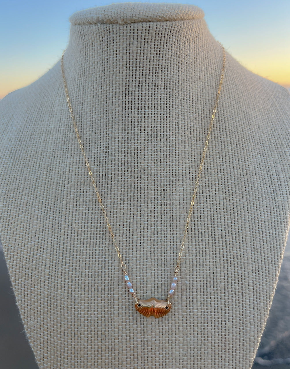 Sparrow & Lilly Butterfly Stone Necklace 🦋 small - 14K Gold Vermeil