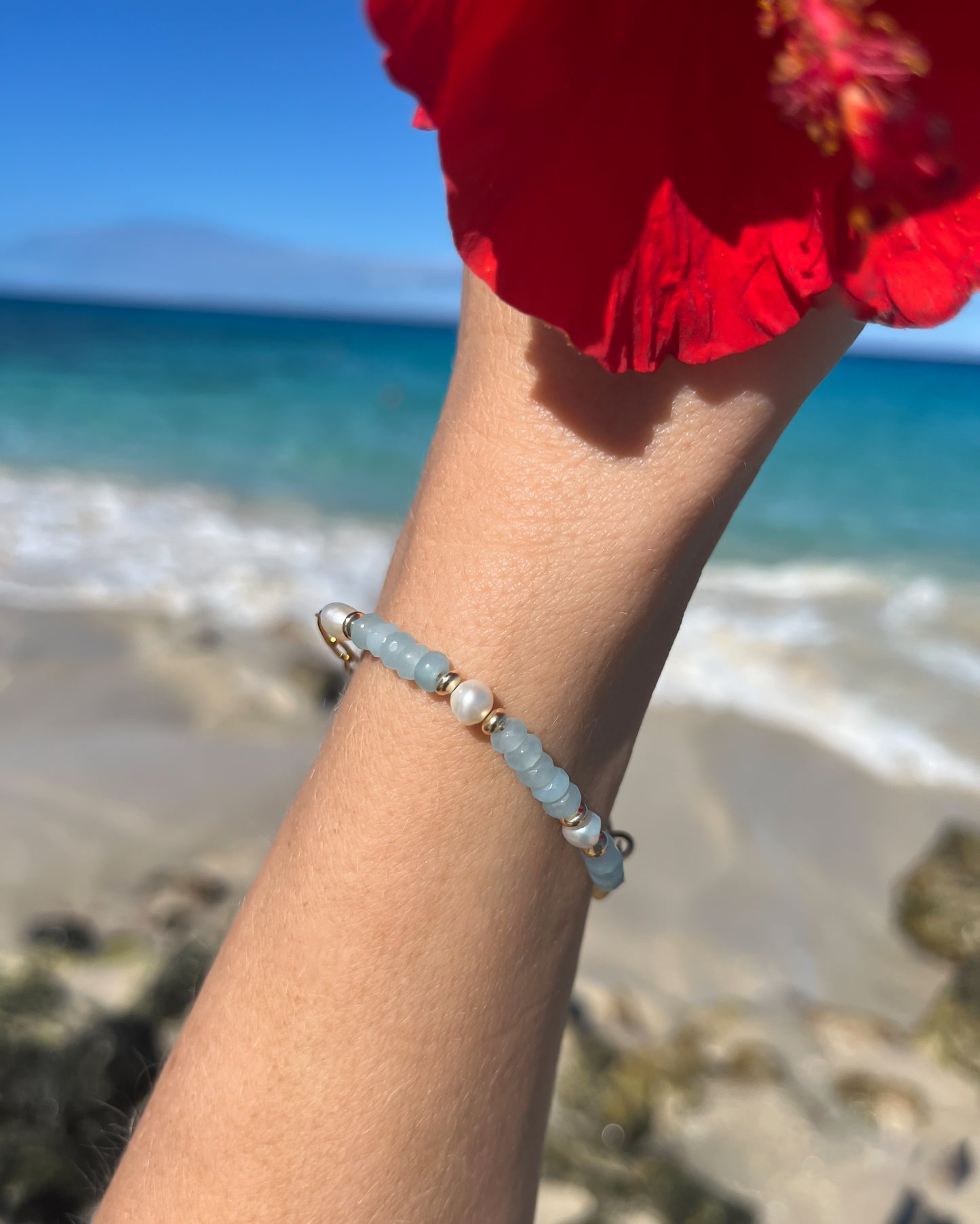 Sparrow & Lilly “Seas the Day” Amazonite and Pearl bracelet