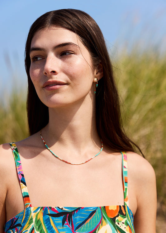 Sparrow & Lilly Tahiti necklace Turquoise and Red Coral