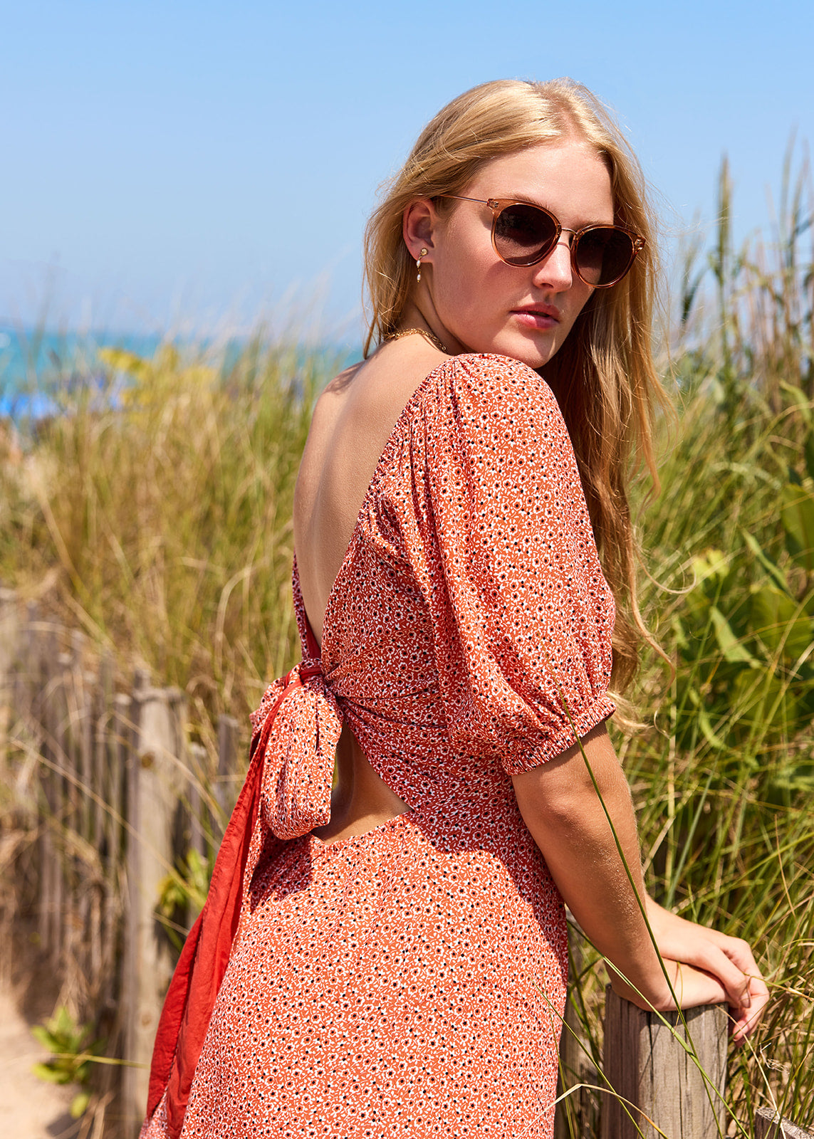 Sparrow & Lilly Persimmon Floral Dress