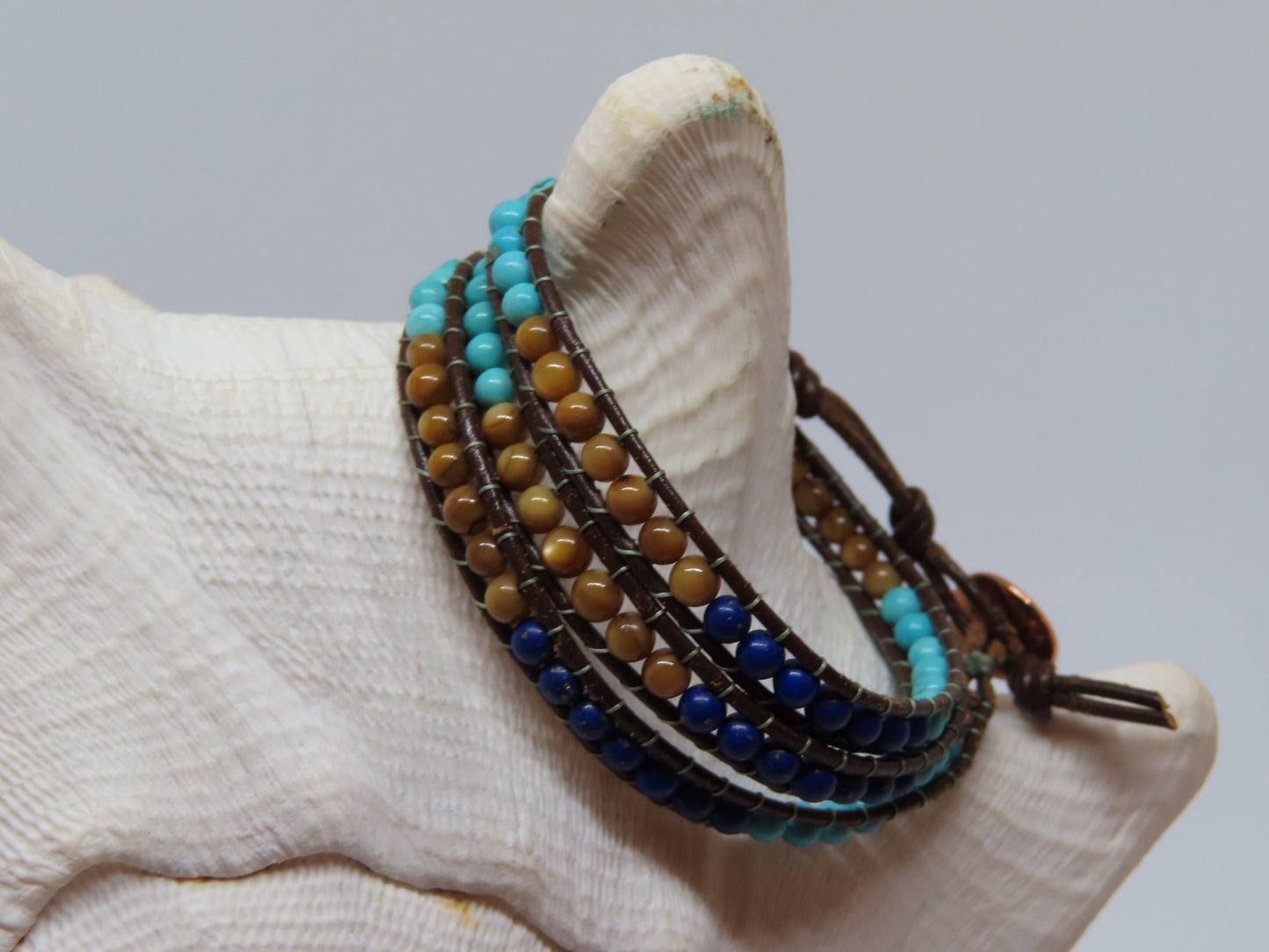 Sparrow & Lilly Semi precious gemstone beaded wrap bracelets