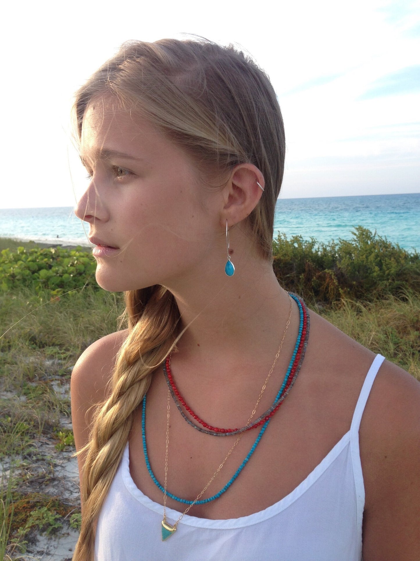 Sparrow & Lilly Sterling Silver Gemstone Teardrop Earrings
