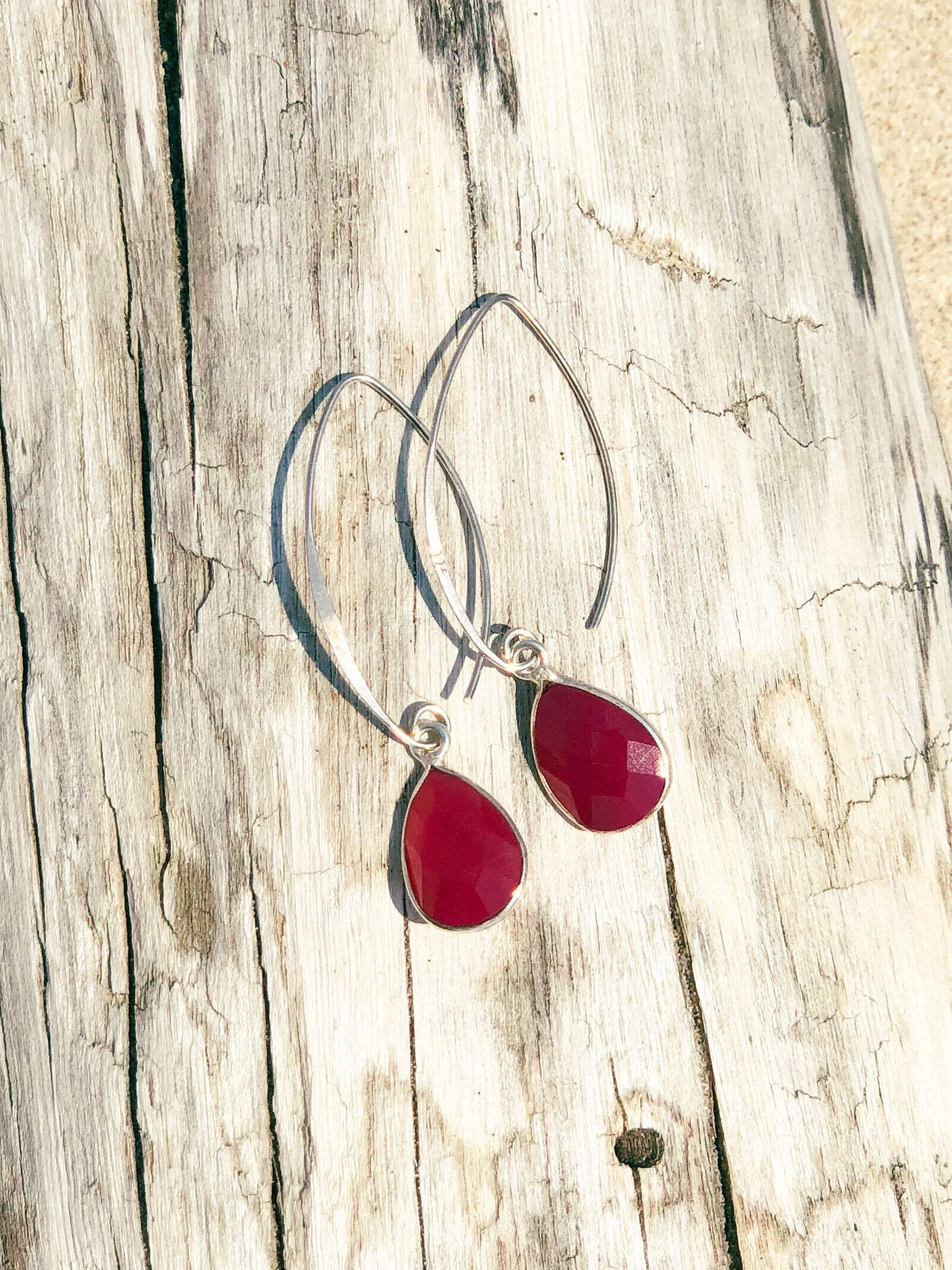 Sparrow & Lilly Sterling Silver Gemstone Teardrop Earrings