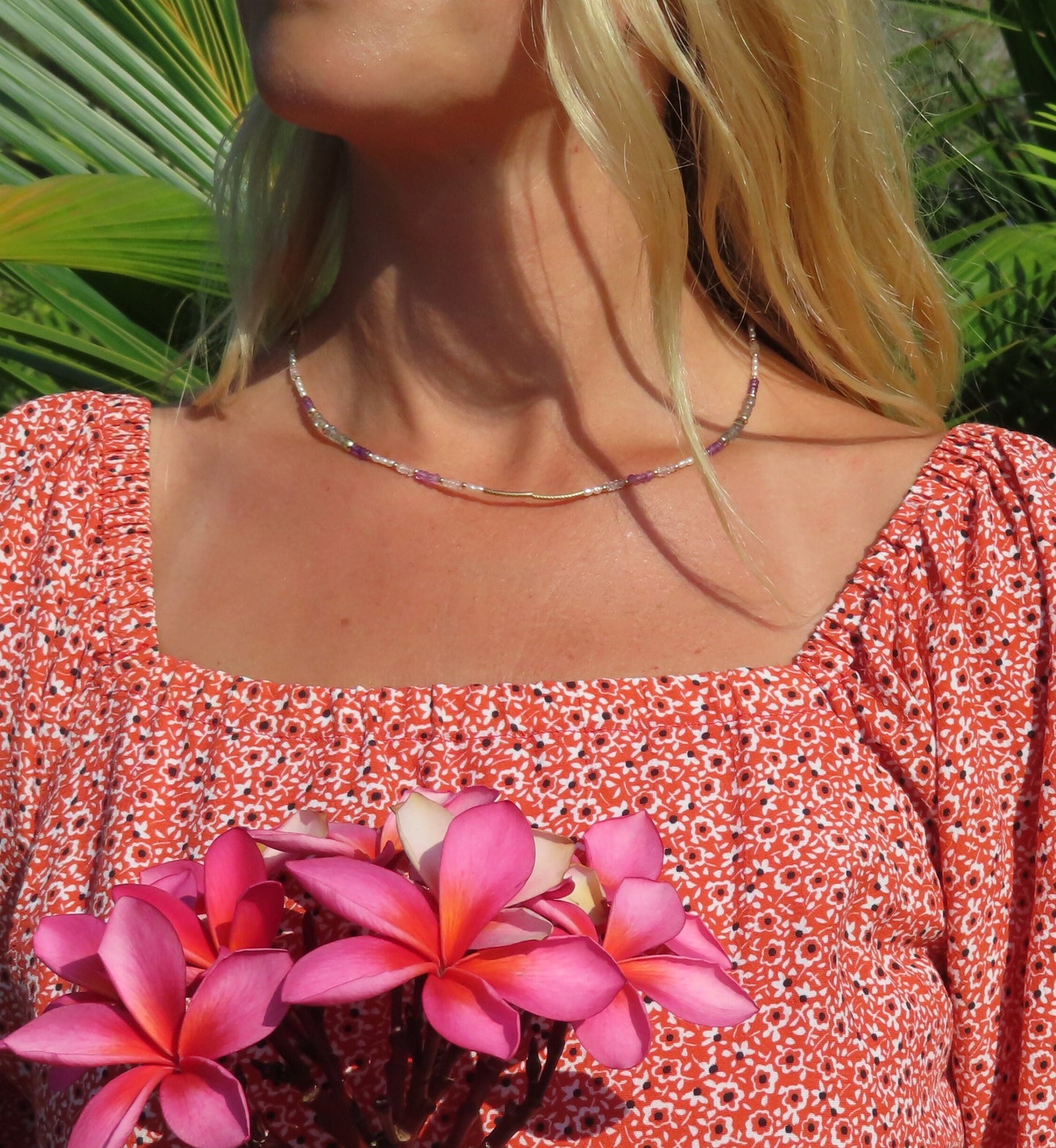 Sparrow & Lilly Tahiti Necklace Amethyst and Labradorite