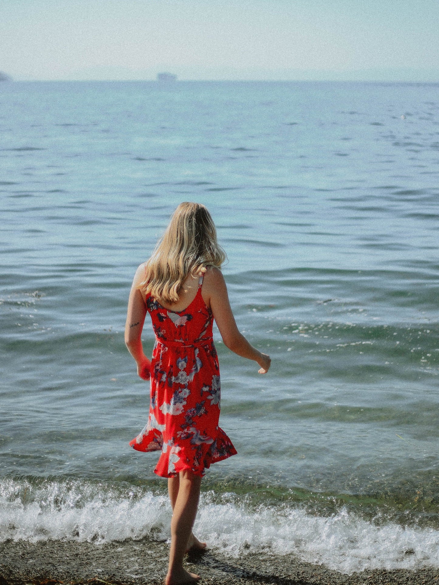 Sparrow & Lilly Floral Flounce Red Wrap Dress