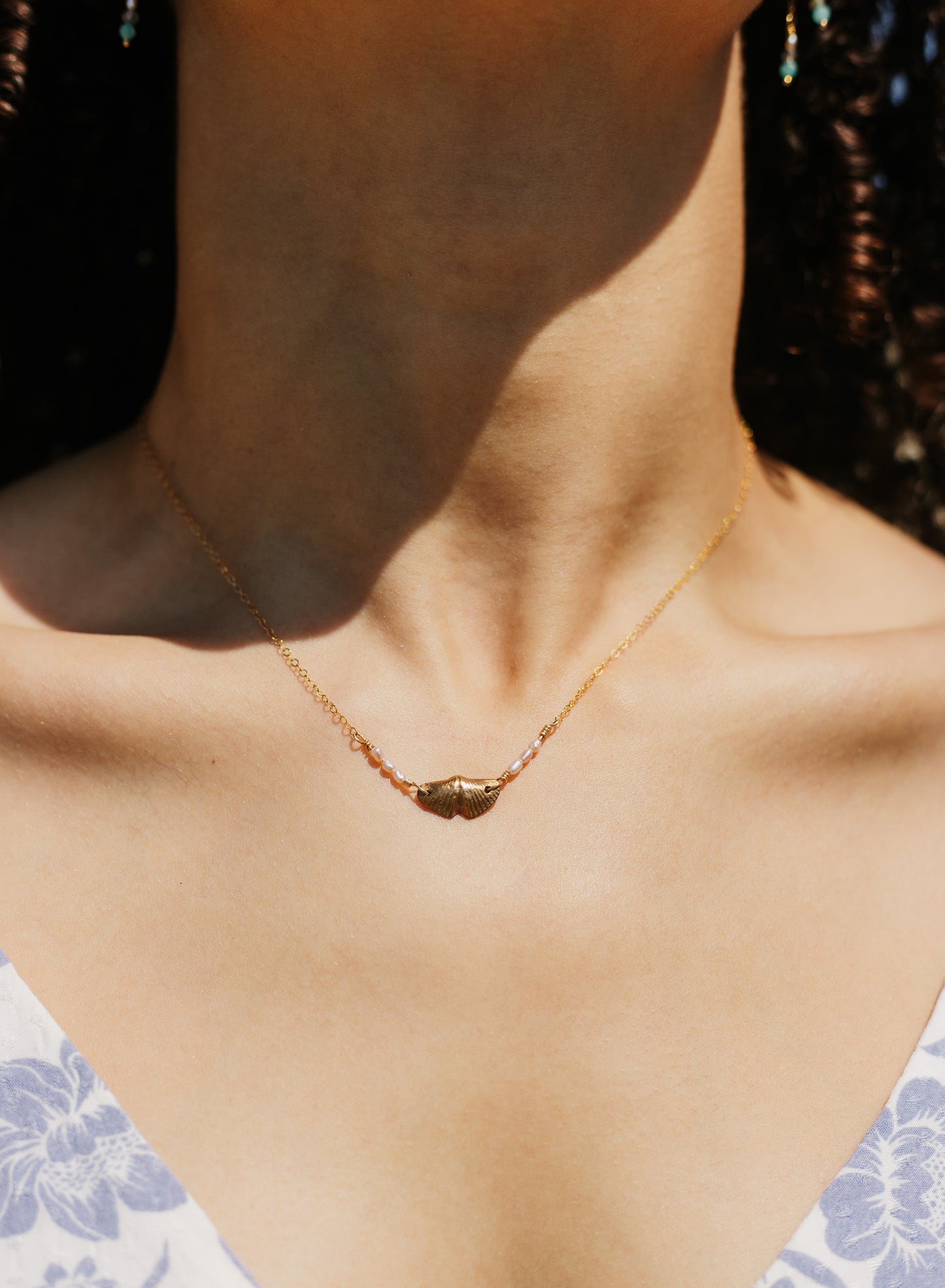 Sparrow & Lilly Butterfly Stone Necklace 🦋 small - 14K Gold Vermeil