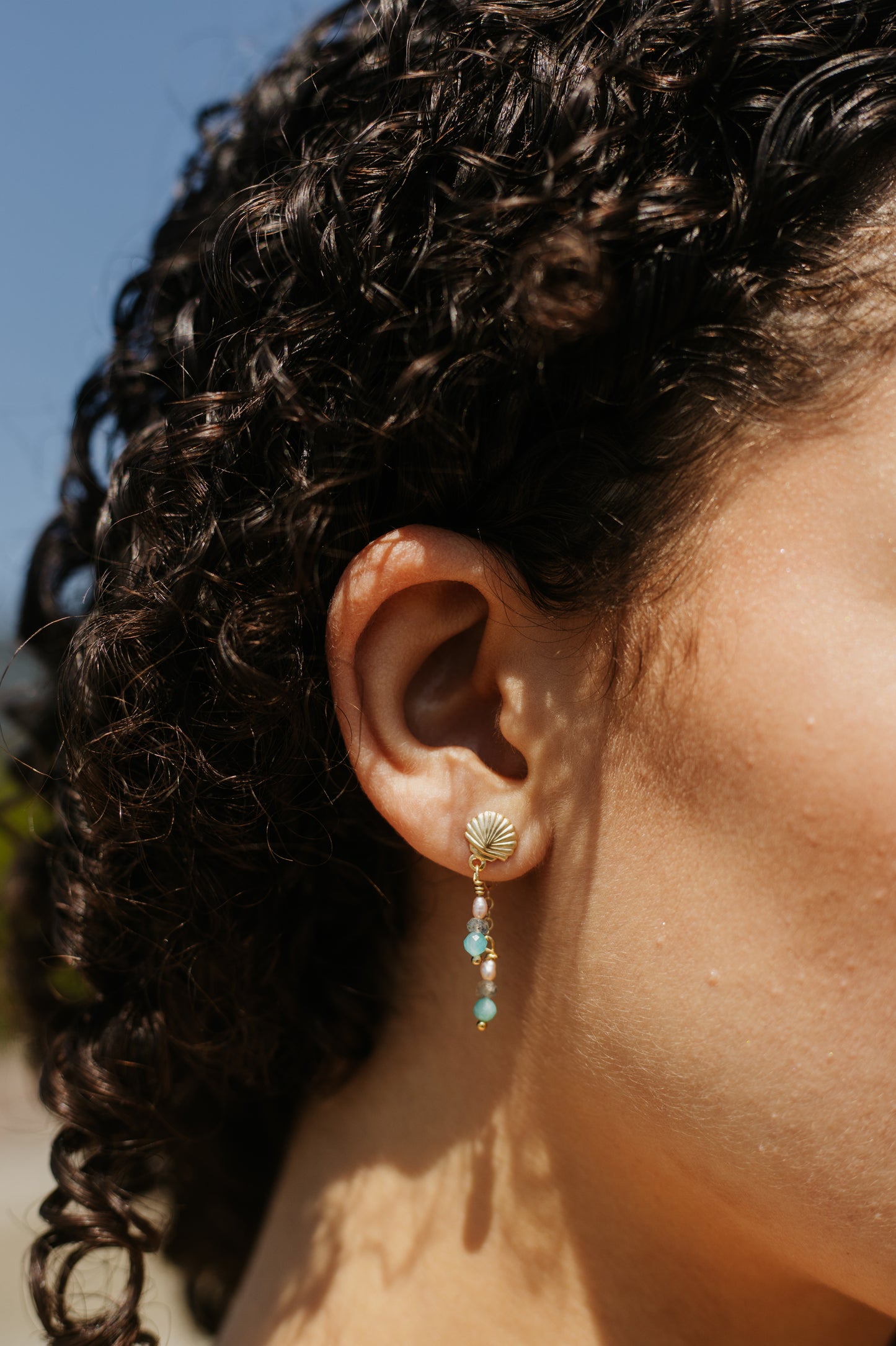 Sparrow & Lilly Tahiti Earrings - Amazonite and Labradorite