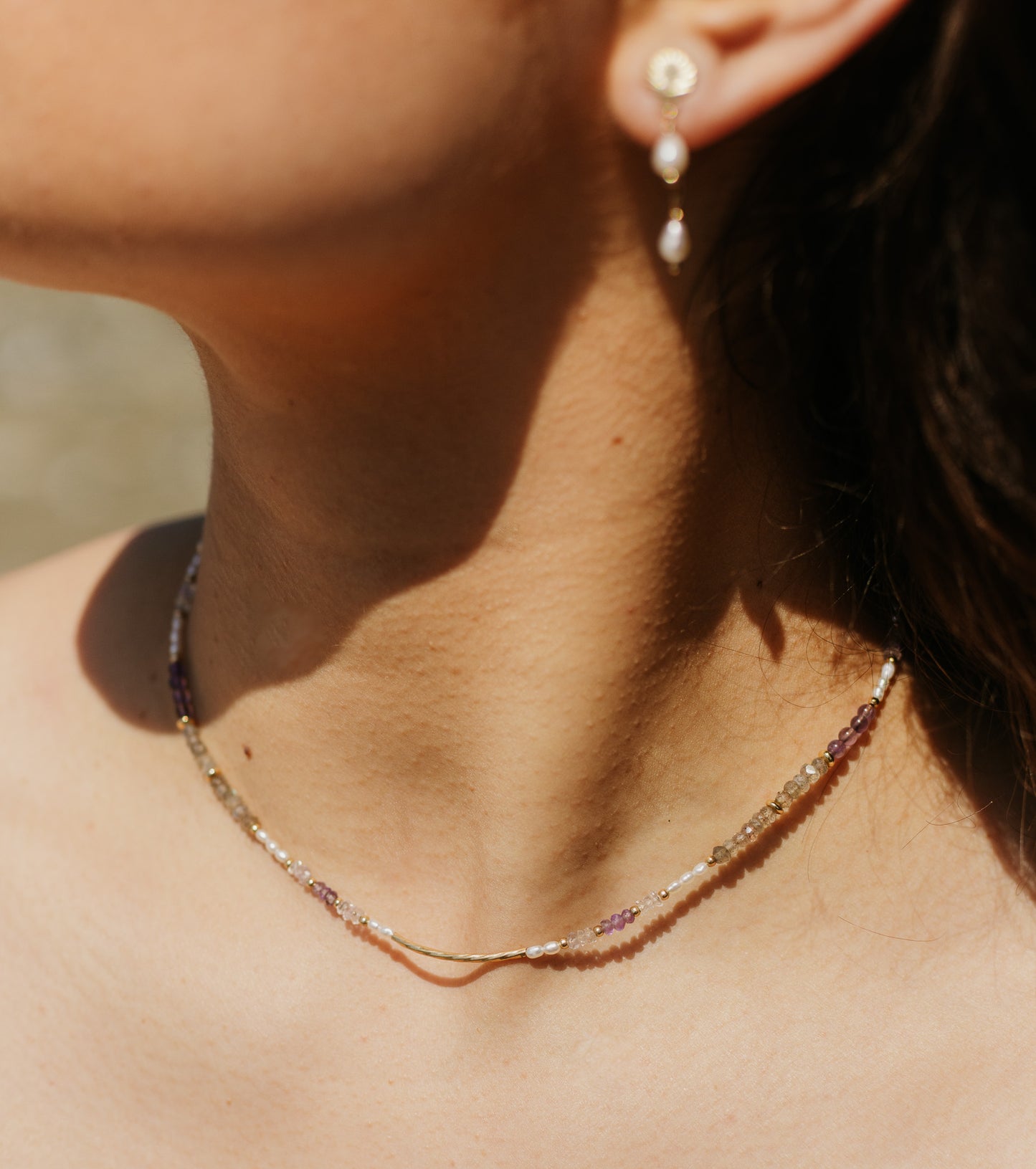 Sparrow &  Lilly Tahiti Necklace Amethyst and Labradorite