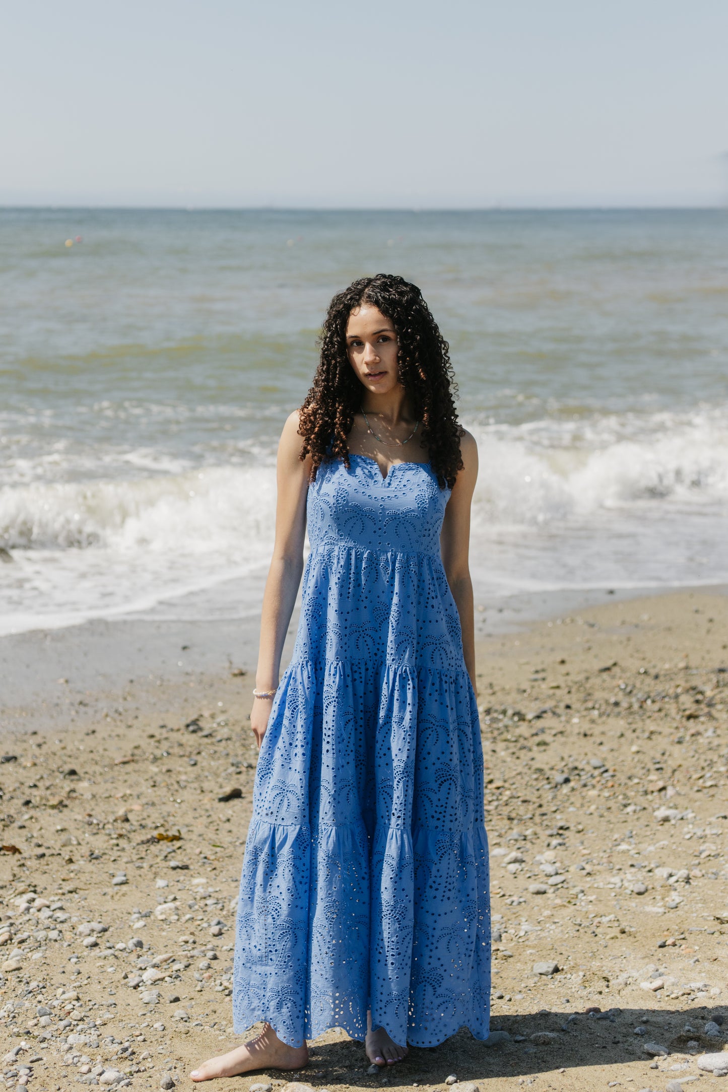Sparrow & Lilly Embroidered Palm Maxi Dress