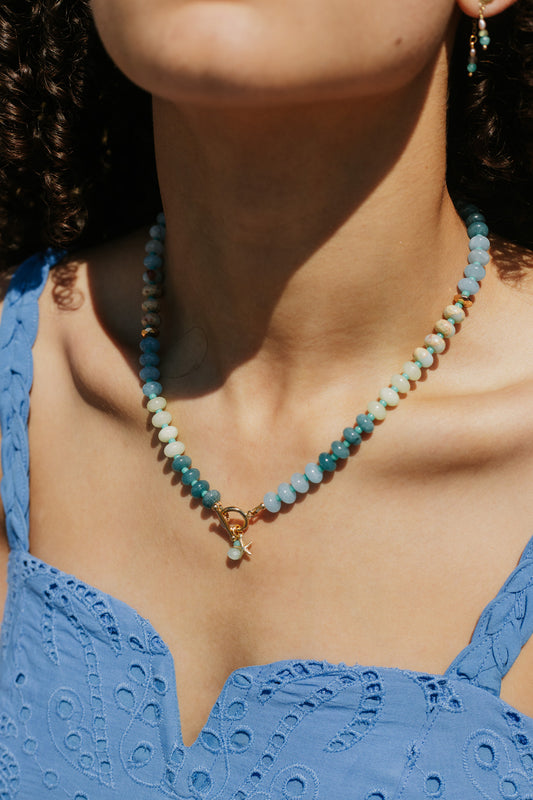 Sparrow and Lilly Jade Coastal Charm Necklace