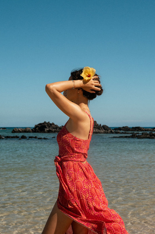 Sparrow & Lilly Sunset Palm Midi Dress