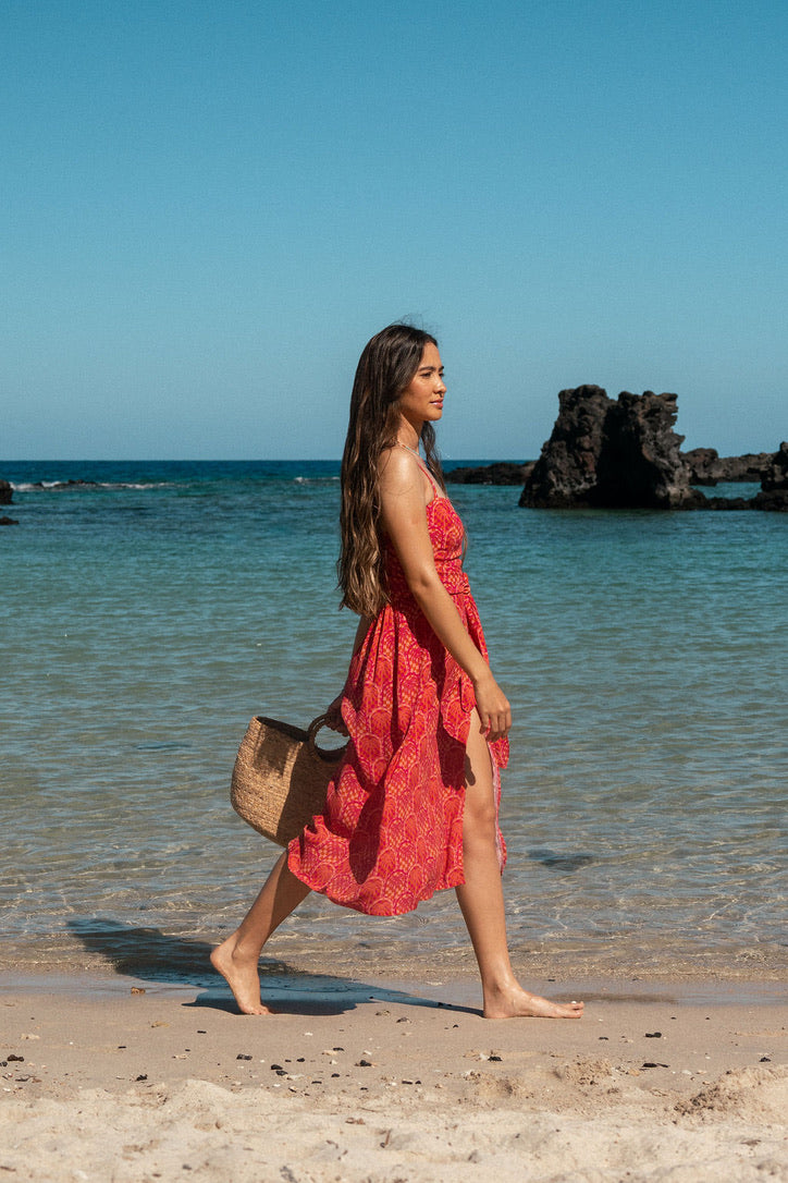 Sparrow & Lilly Sunset Palm Midi Dress