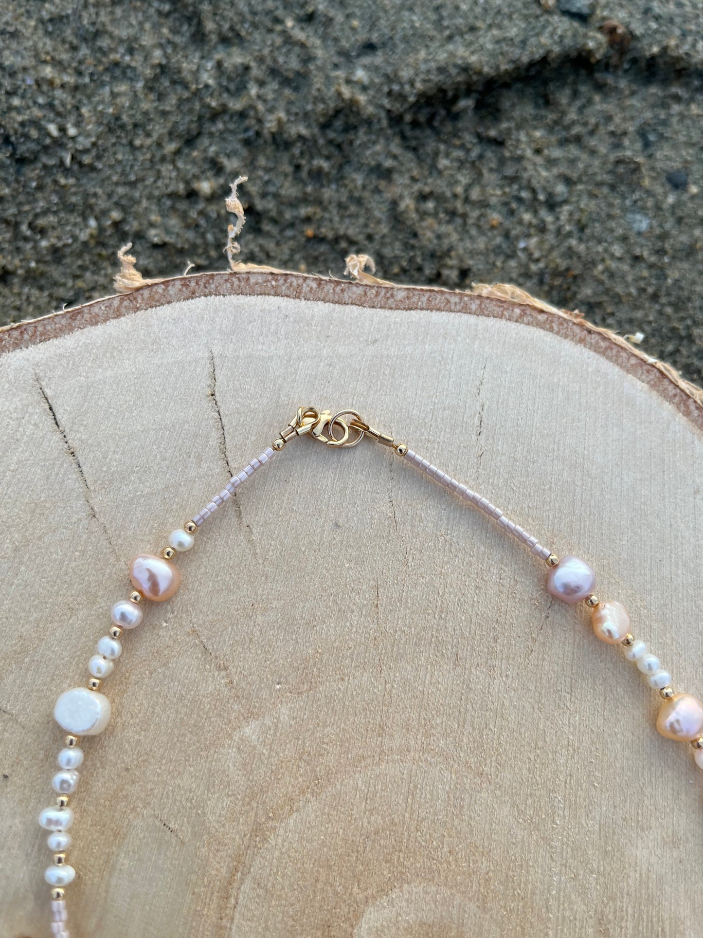 Pearls of Paradise Necklace - Champagne Mix