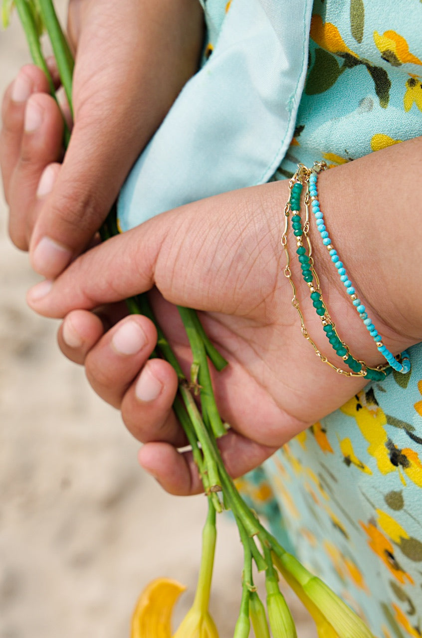 Sparrow & Lilly Turquoise and Gold layered Bracelet