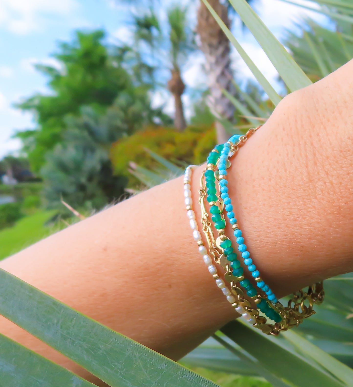 Sparrow & Lilly Turquoise and Gold layered Bracelet