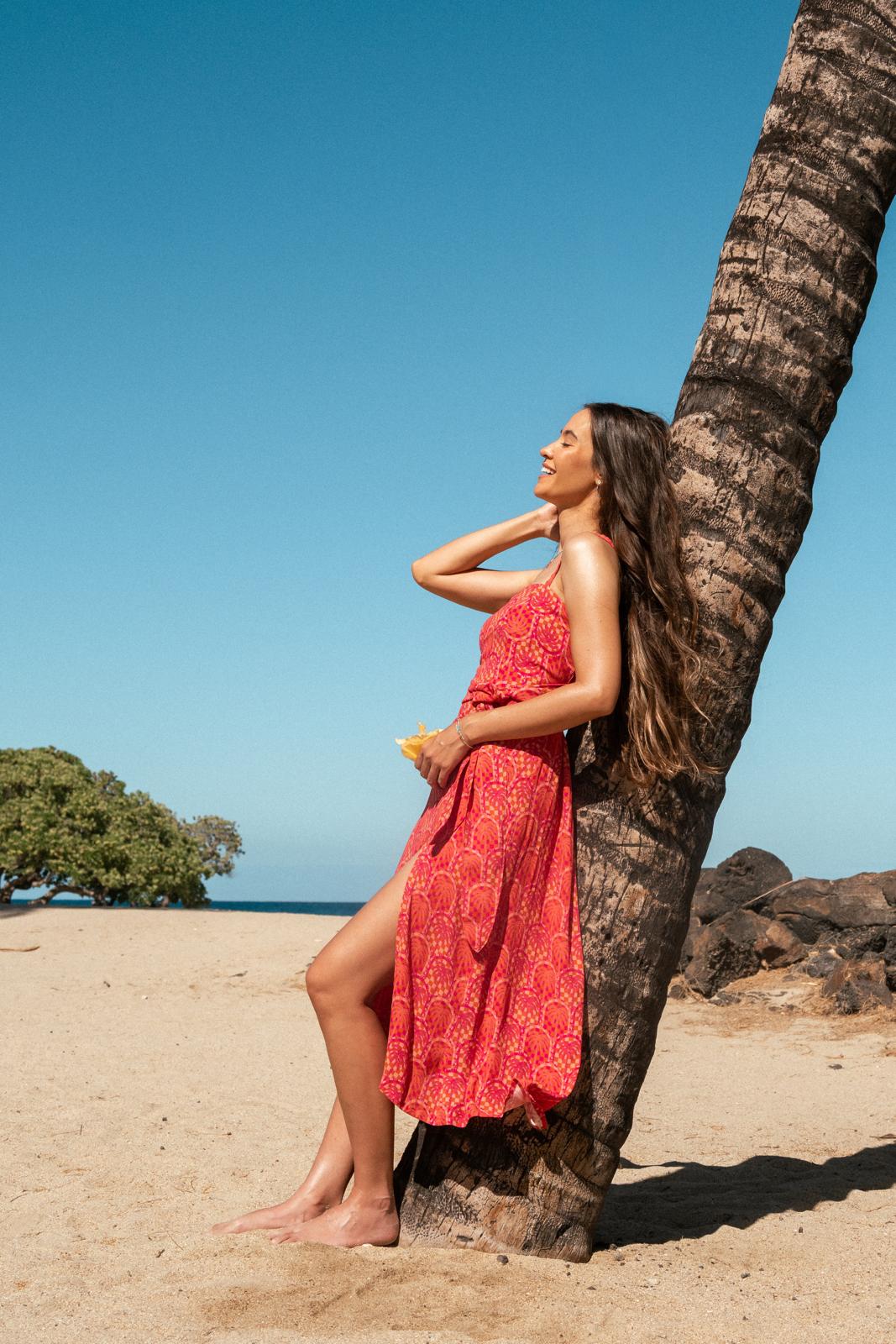 Sparrow & Lilly Sunset Palm Midi Dress