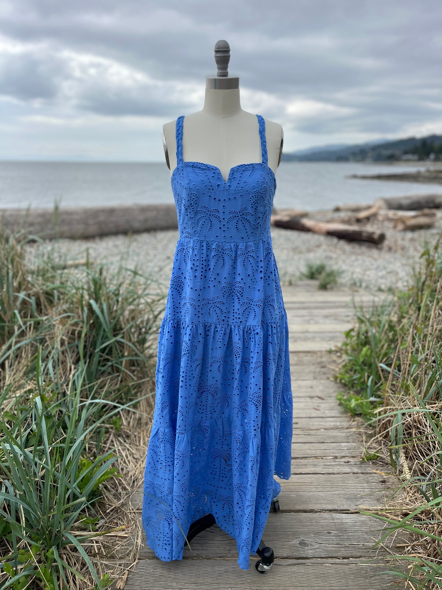 Sparrow & Lilly Embroidered Palm Maxi Dress