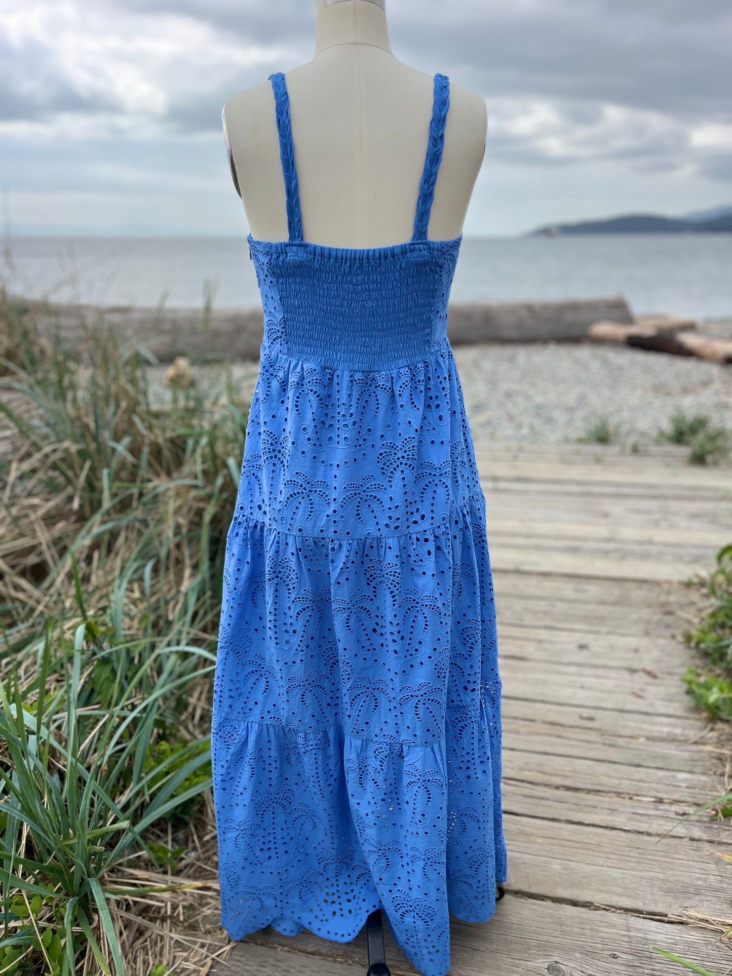 Sparrow & Lilly Embroidered Palm Maxi Dress