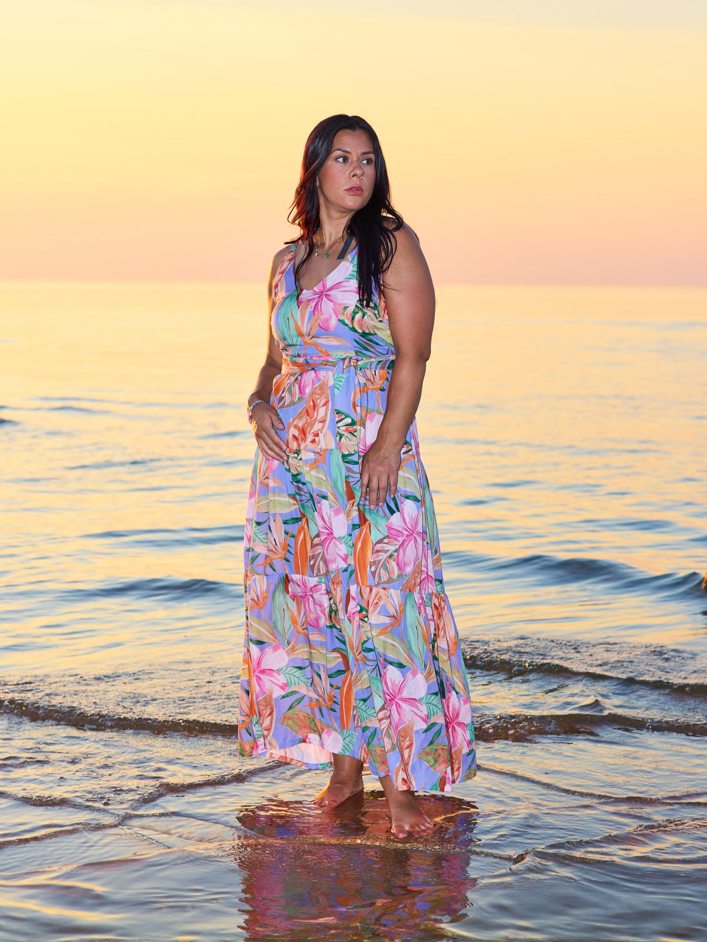 Sparrow & Lilly Pacifica Lilac Floral Maxi Dress