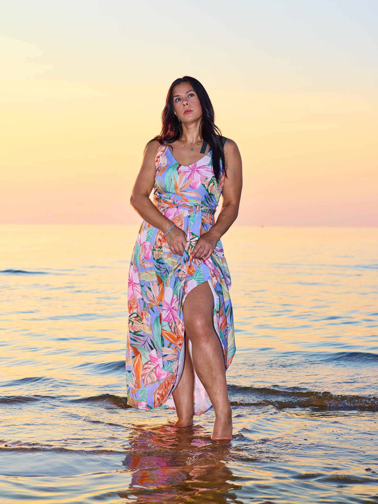 Sparrow & Lilly Pacifica Lilac Floral Maxi Dress