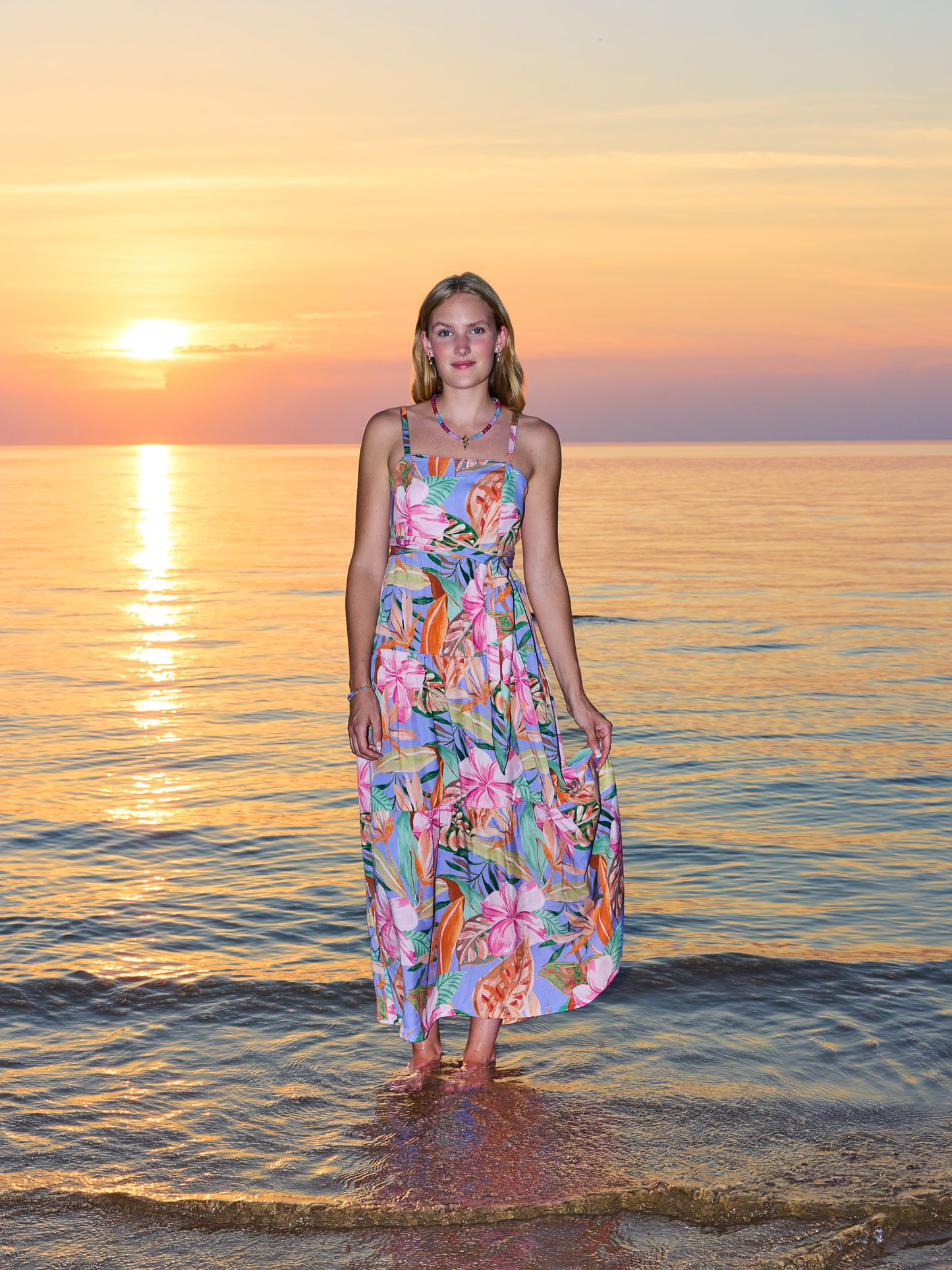 Sparrow & Lilly Pacifica Lilac Floral Maxi Dress