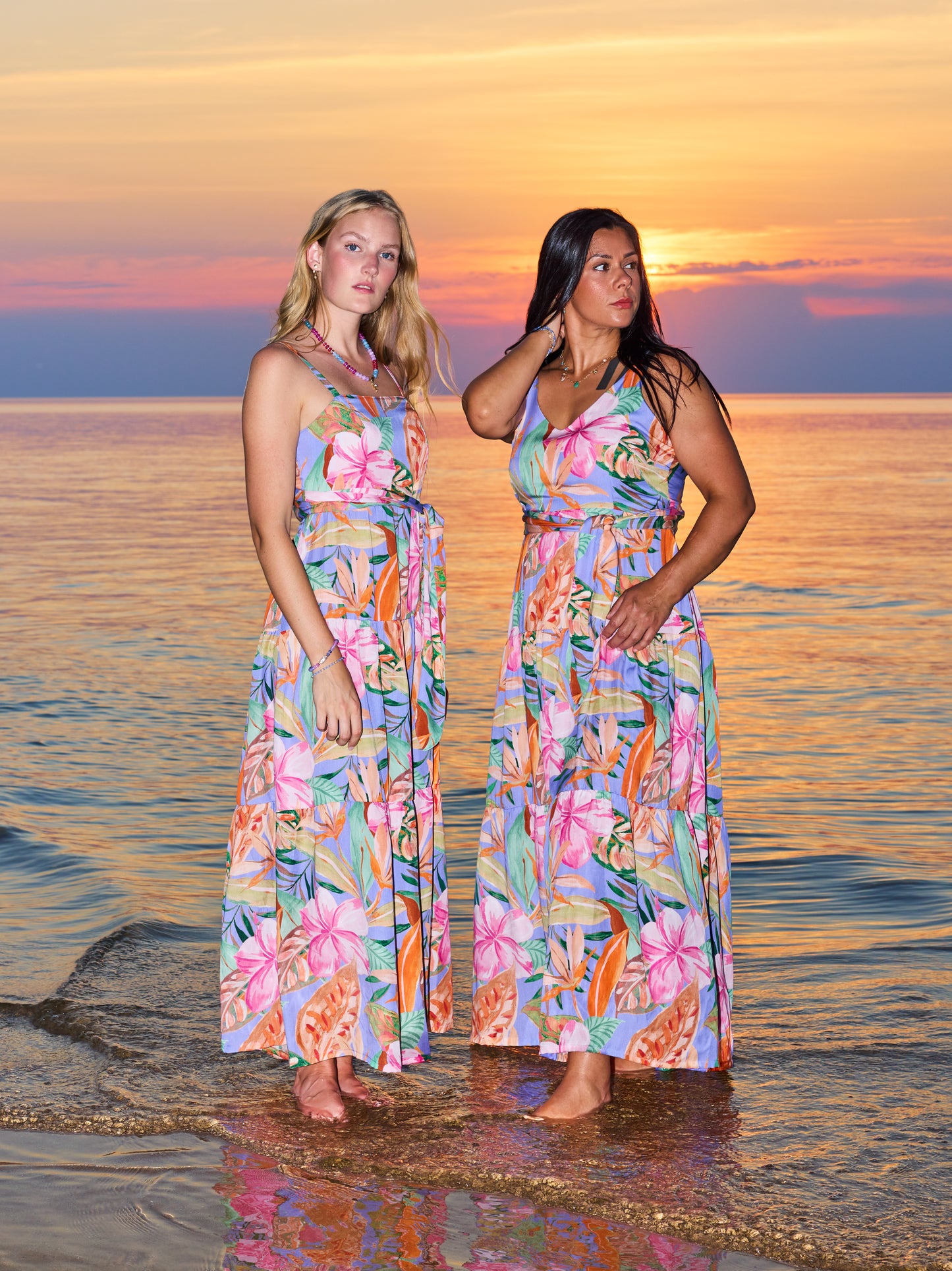 Sparrow & Lilly Pacifica Lilac Floral Maxi Dress