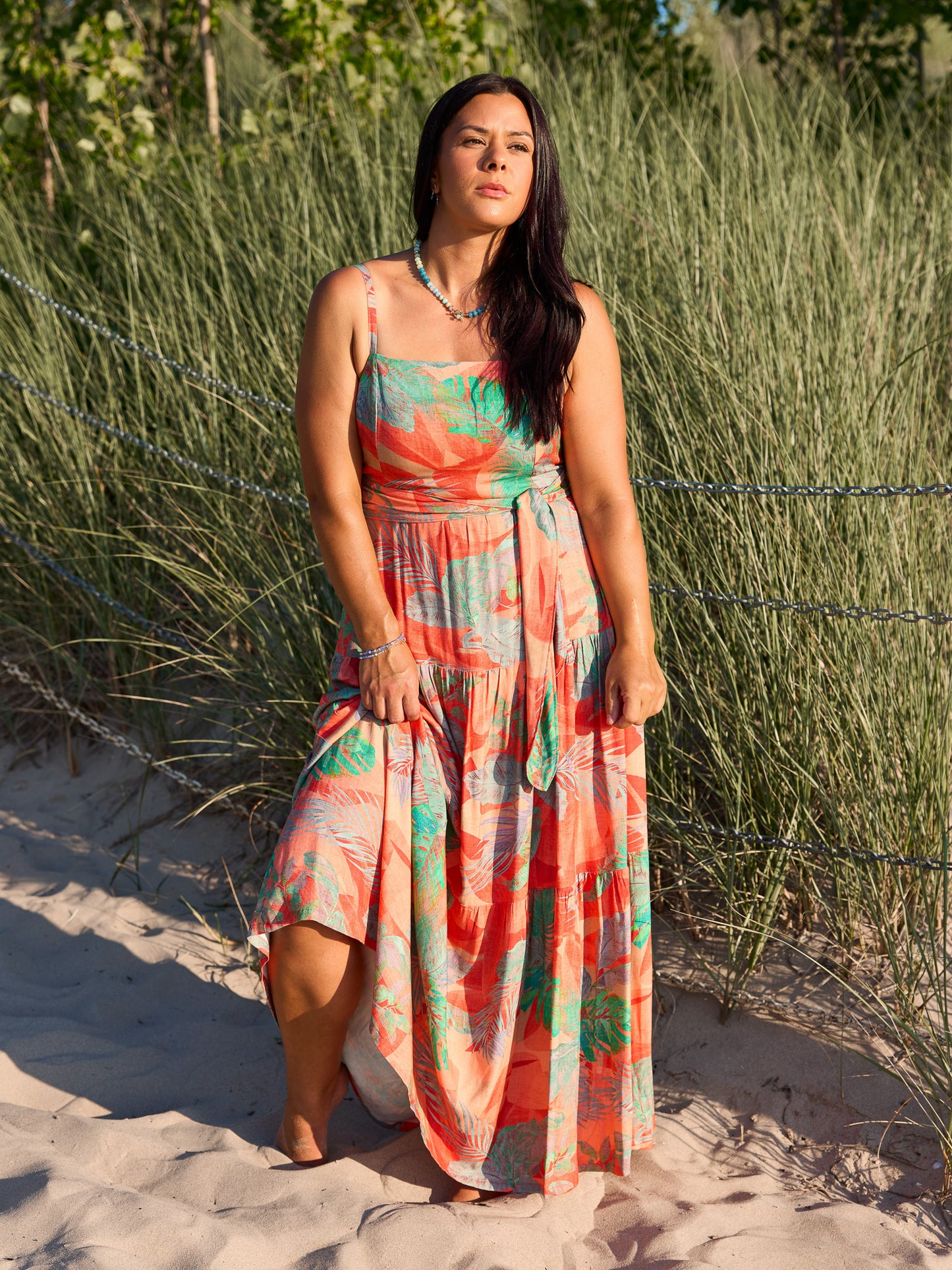 Sparrow & Lilly Pacifica Maxi Dress - Coral Palm