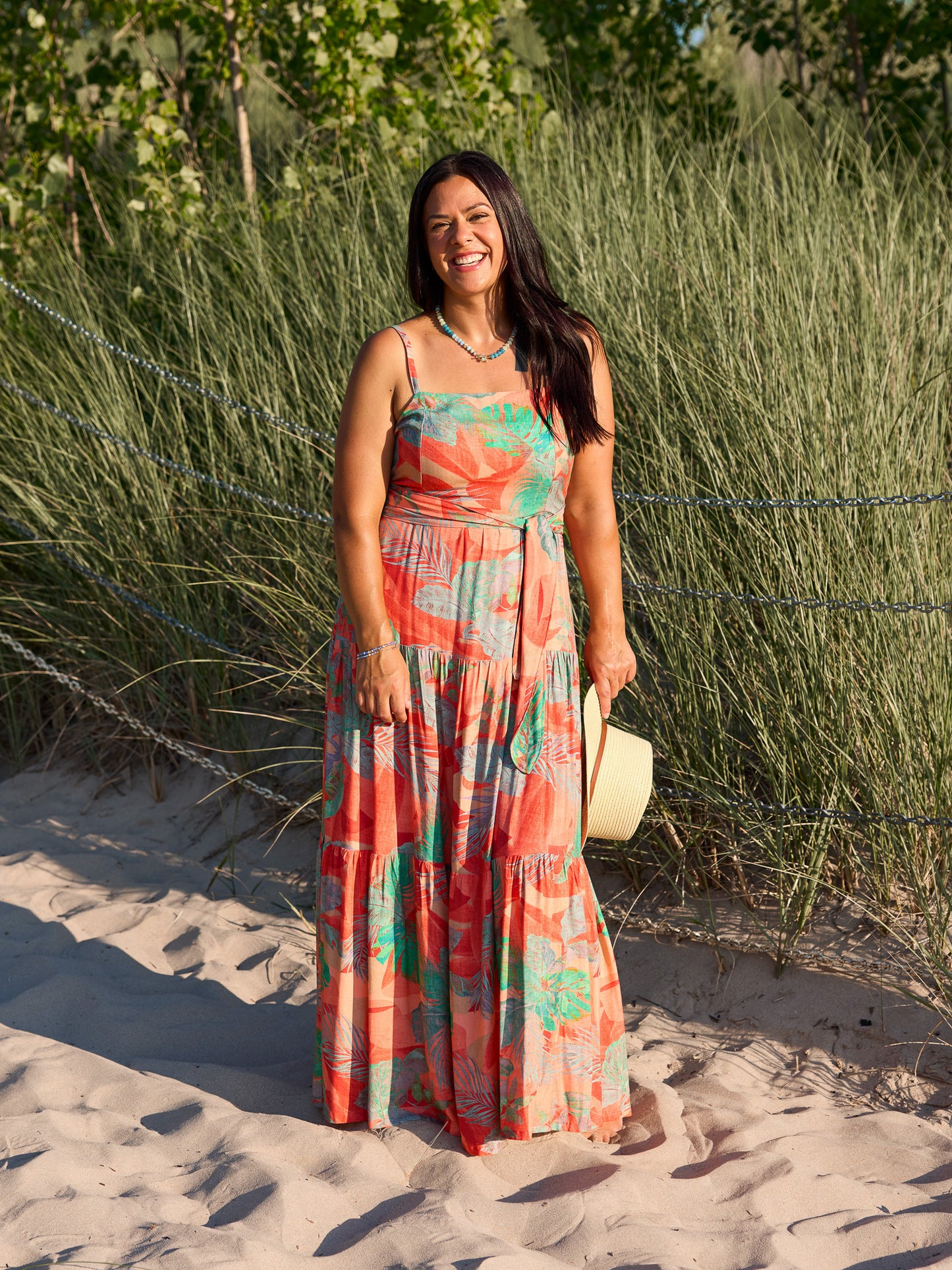 Sparrow & Lilly Pacifica Maxi Dress - Coral Palm