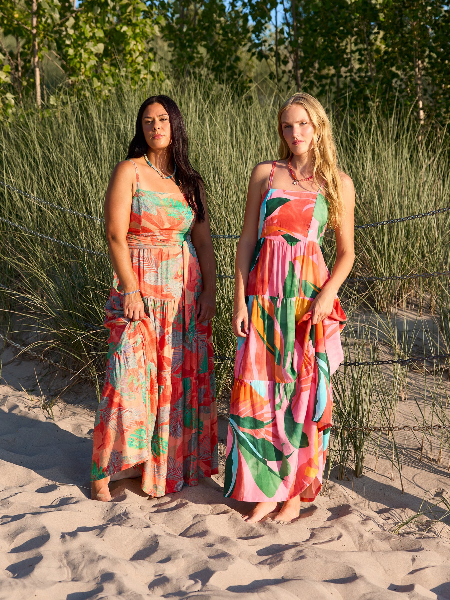 Sparrow & Lilly Pacifica Maxi Dress - Coral Palm