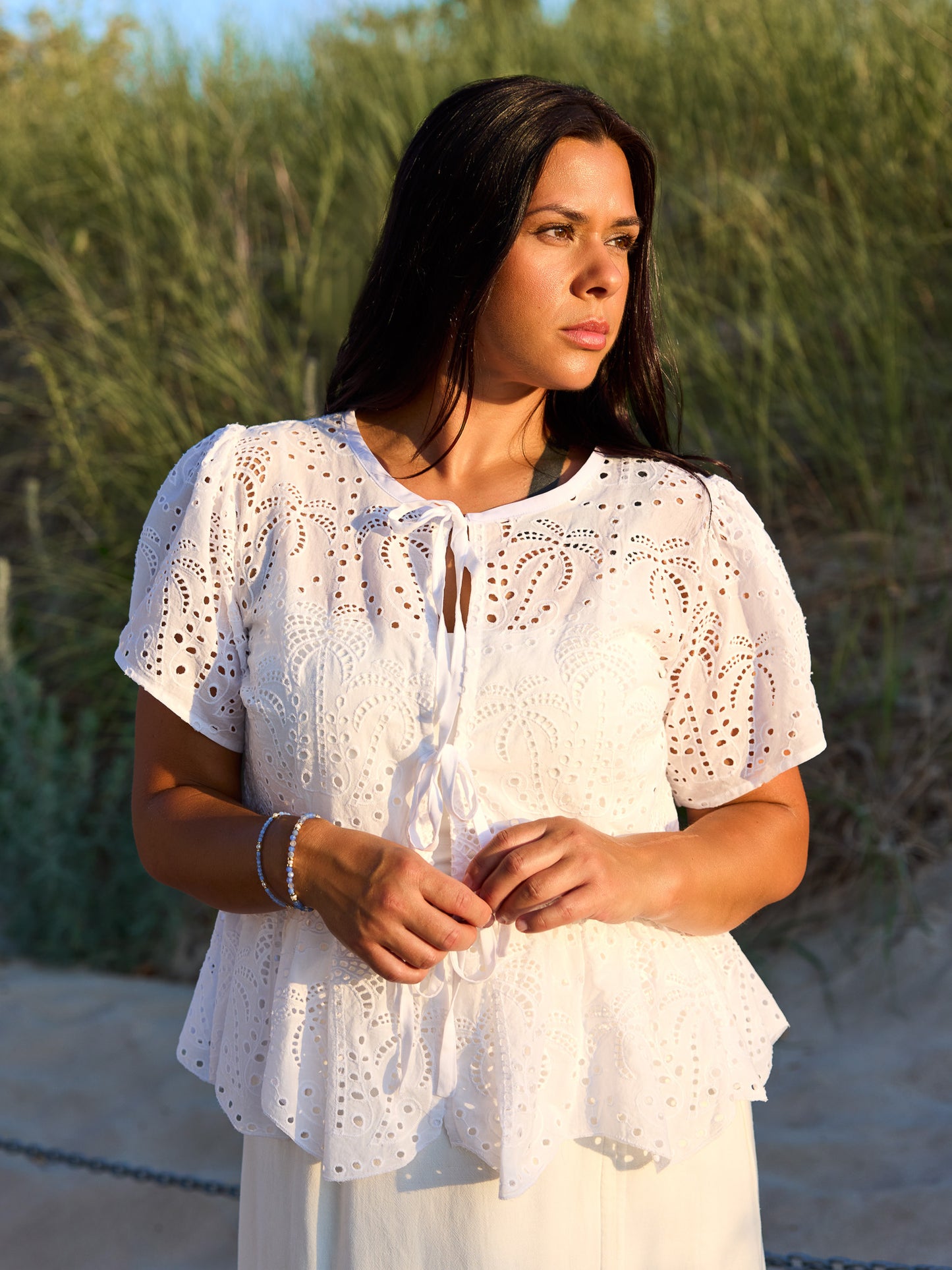 Sparrow & Lilly Embroidered Palm Blouse