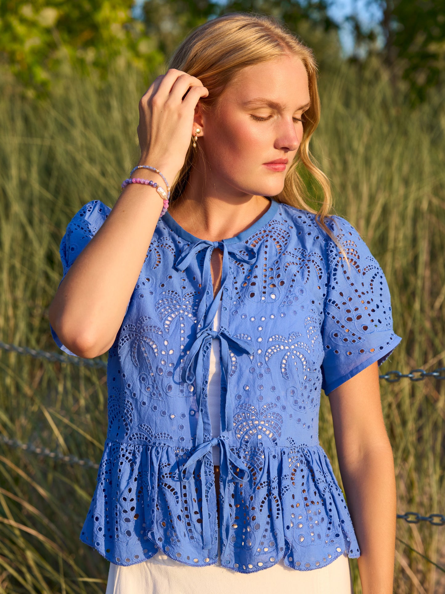 Sparrow & Lilly Embroidered Palm Blouse