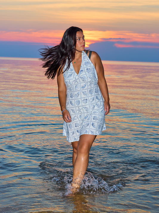 Sparrow & Lilly Seaside Linen Halter Dress