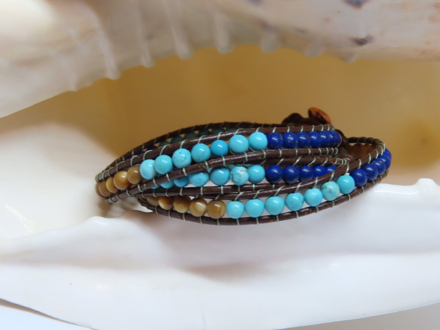 Sparrow & Lilly Semi precious gemstone beaded wrap bracelets