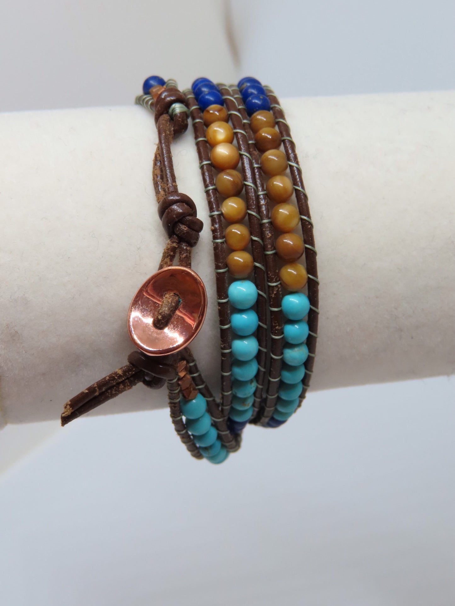 Sparrow & Lilly Semi precious gemstone beaded wrap bracelets