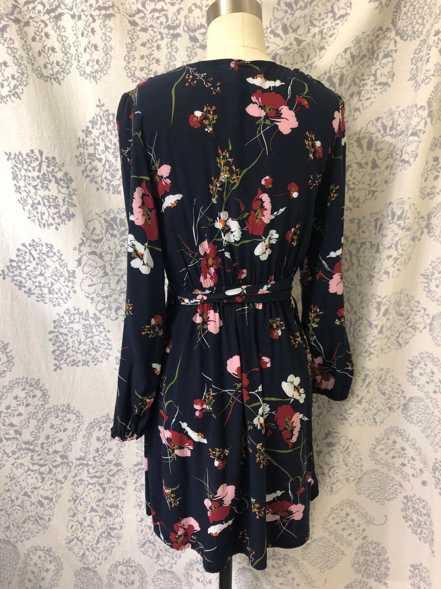 Sparrow & Lilly Fall Floral Long Sleeve Wrap Dress