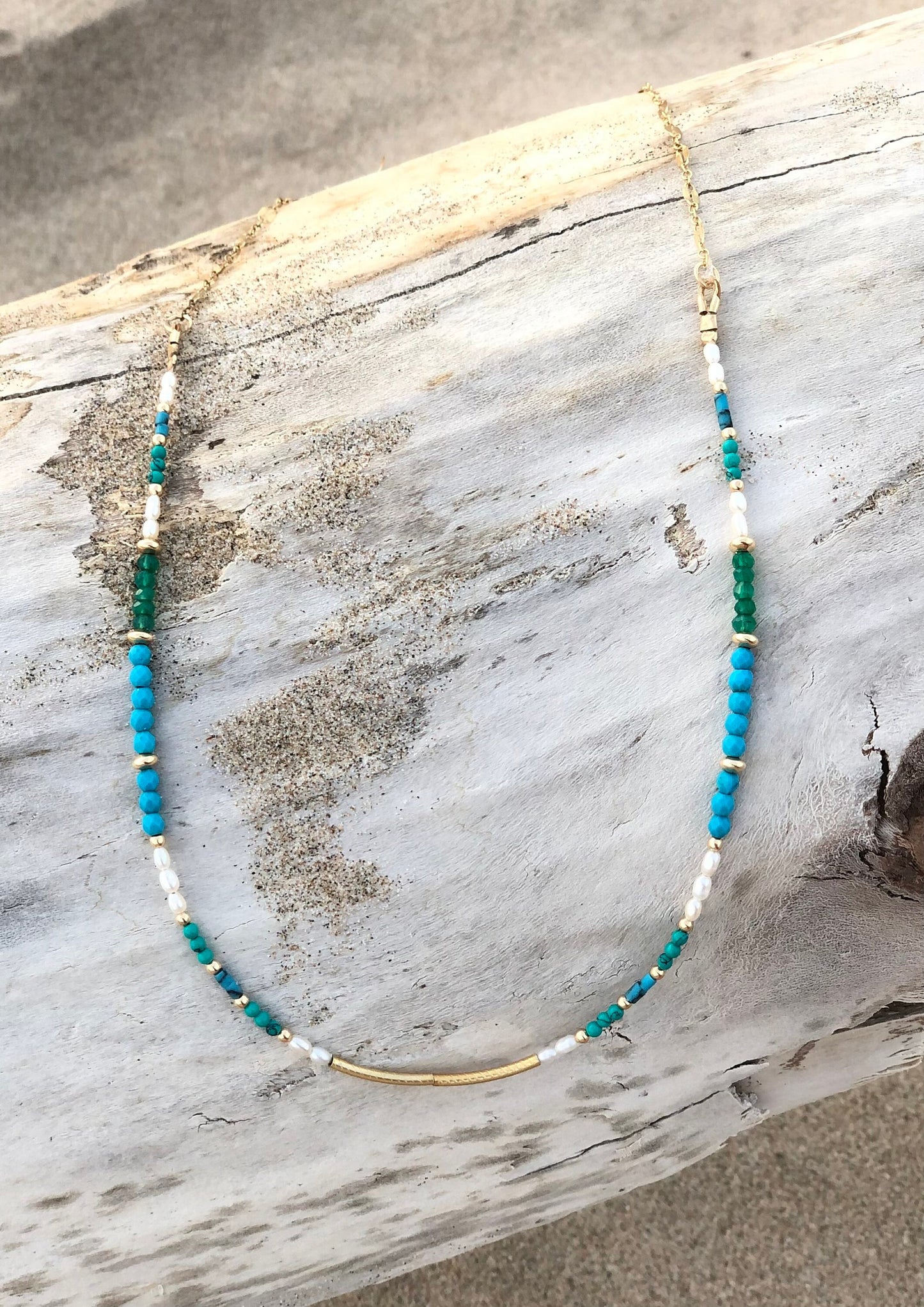 Sparrow & Lilly “Tahiti” Green Garnet gemstone necklace