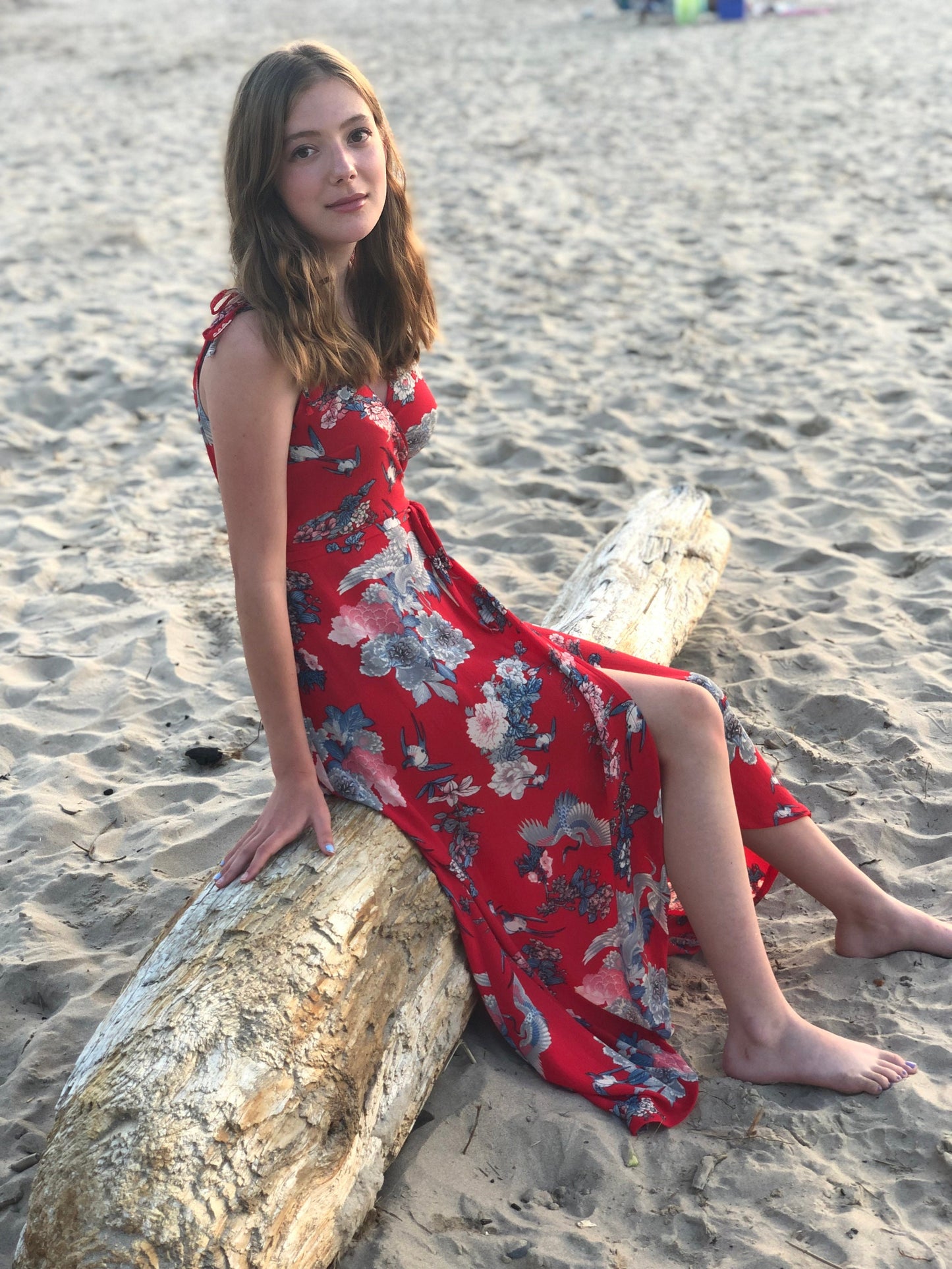 Sparrow & Lilly The Summer Red Wrap Maxi Dress