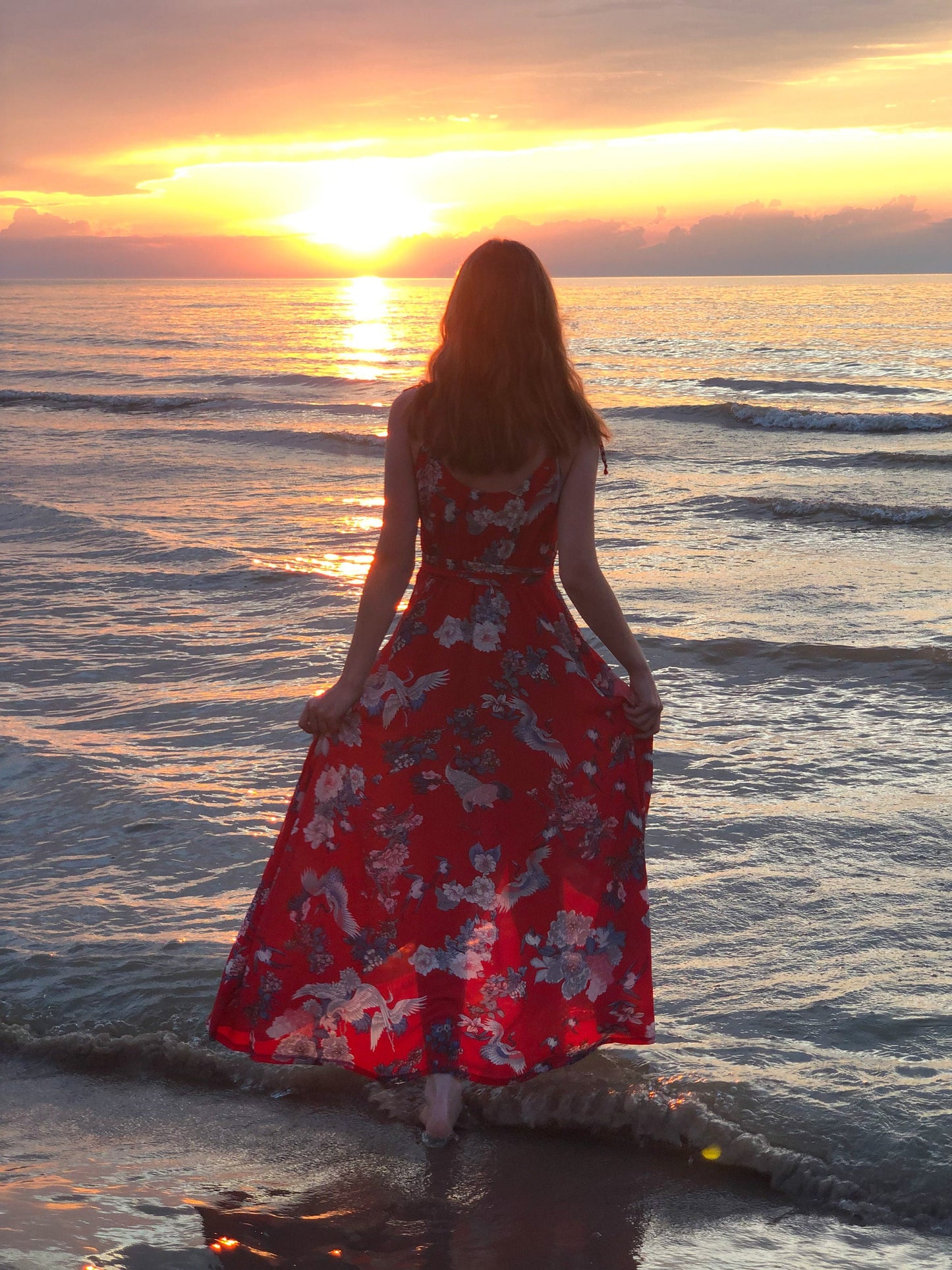 Sparrow & Lilly The Summer Red Wrap Maxi Dress